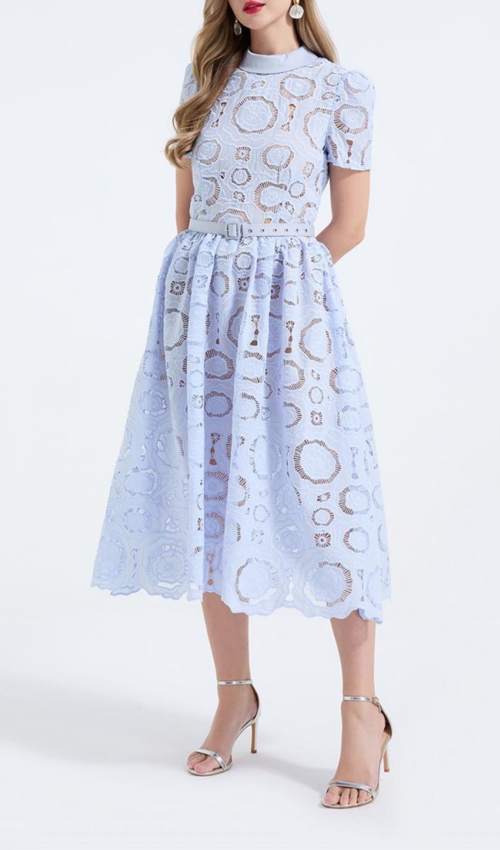 eefed5b63f884e5cb528488fe82ae696.jpg Fashionslee Women Floral Lace Midi Dress - Blue