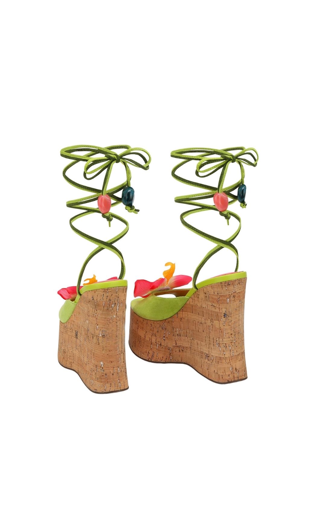 ef4973506e73a63ec9bf8d9ddaa62923.jpg Fashionslee Women Kyomi Green Flower Heels with Thick Soles