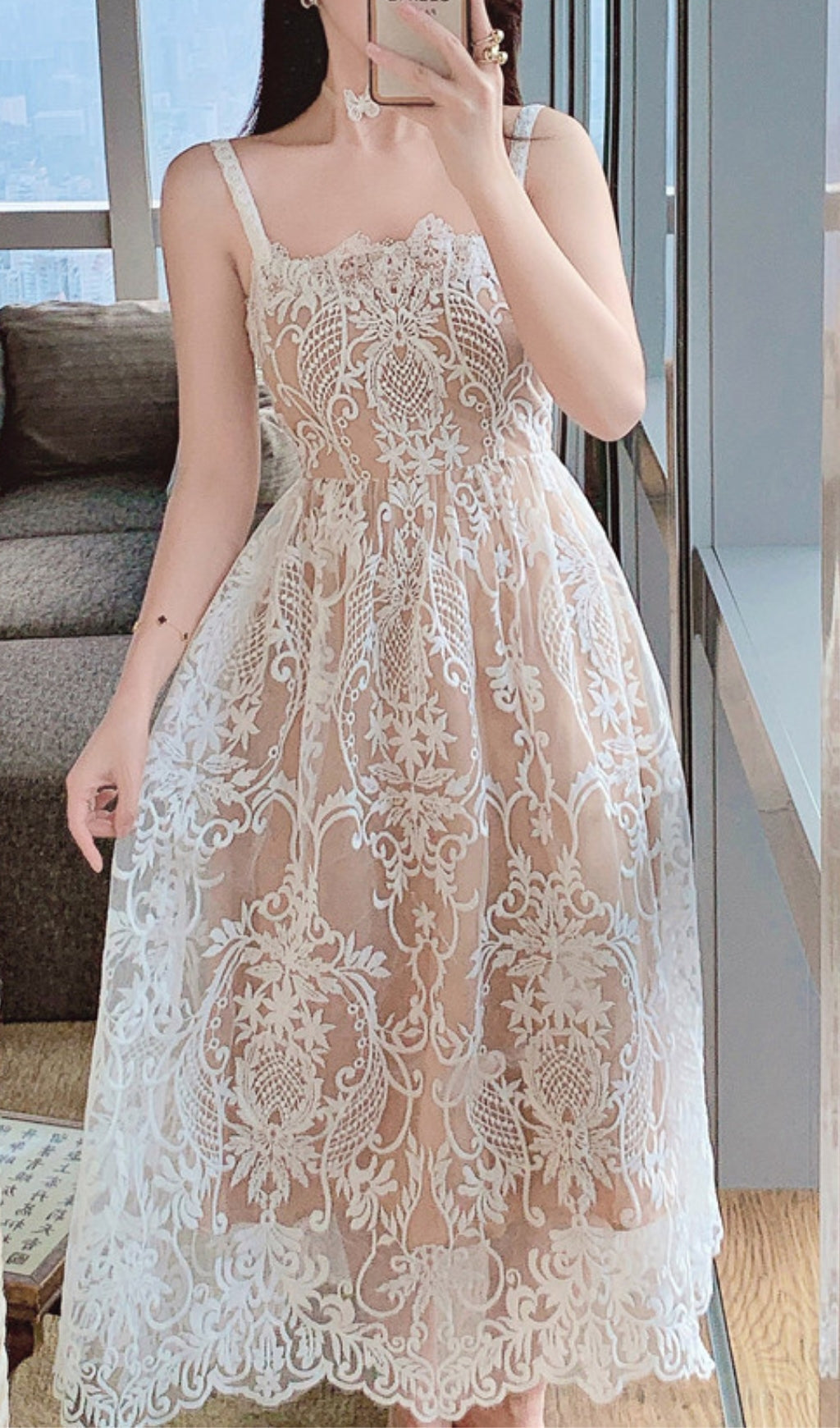 f063b95a2b3769653d7bc15c596cc314.jpeg Fashionslee Women Anouck Lace Embroidery Midi Dress