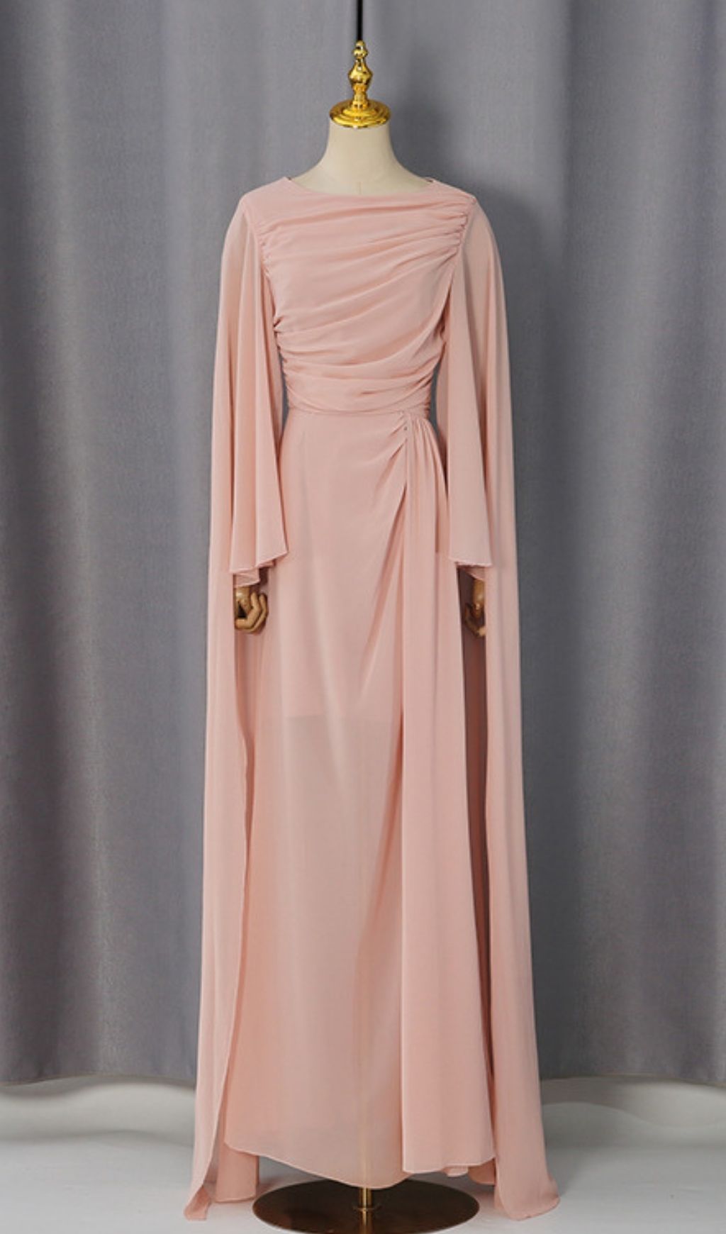 Fashionslee Women Kiyoye Pink Ruched Maxi Dress