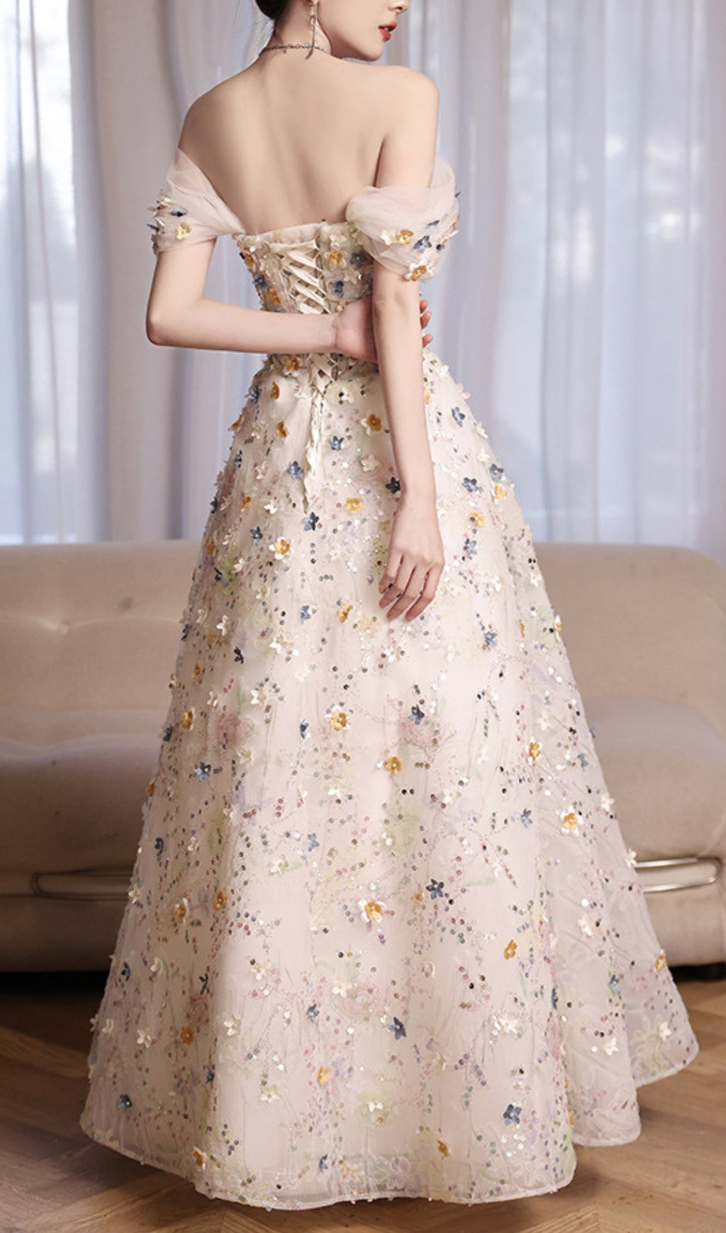 Fashionslee Women Amayah Flower Embellished Maxi Dress