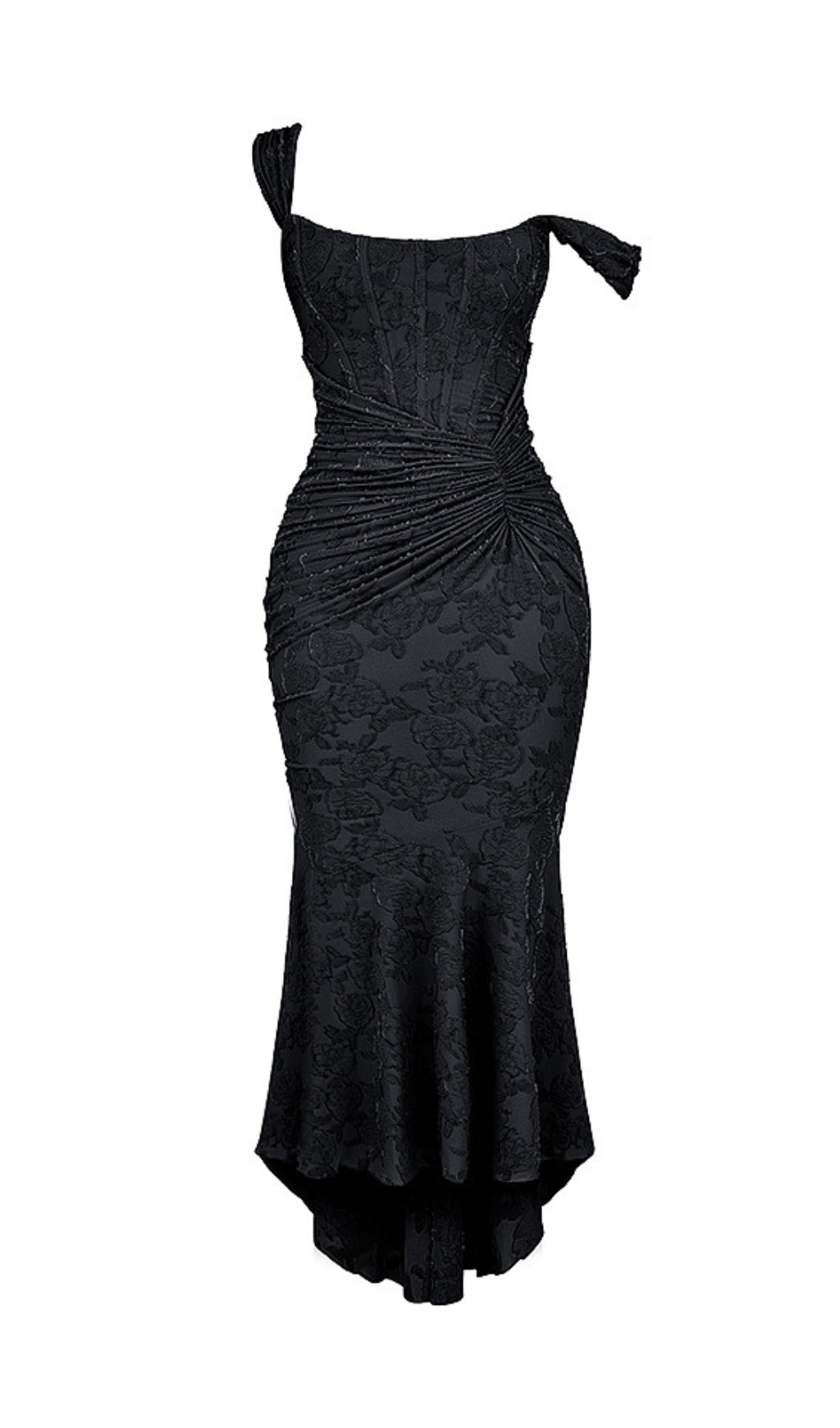 Fashionslee Women Anaëlle Black Floral Corset Maxi Dress