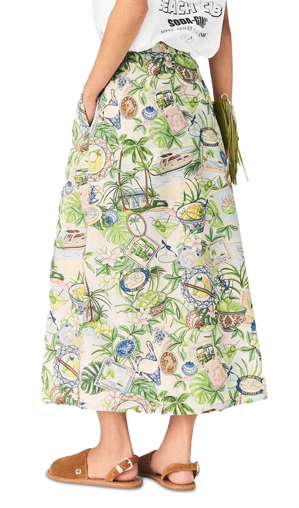 Fashionslee Women Printed Maxi Skirt with Shorts