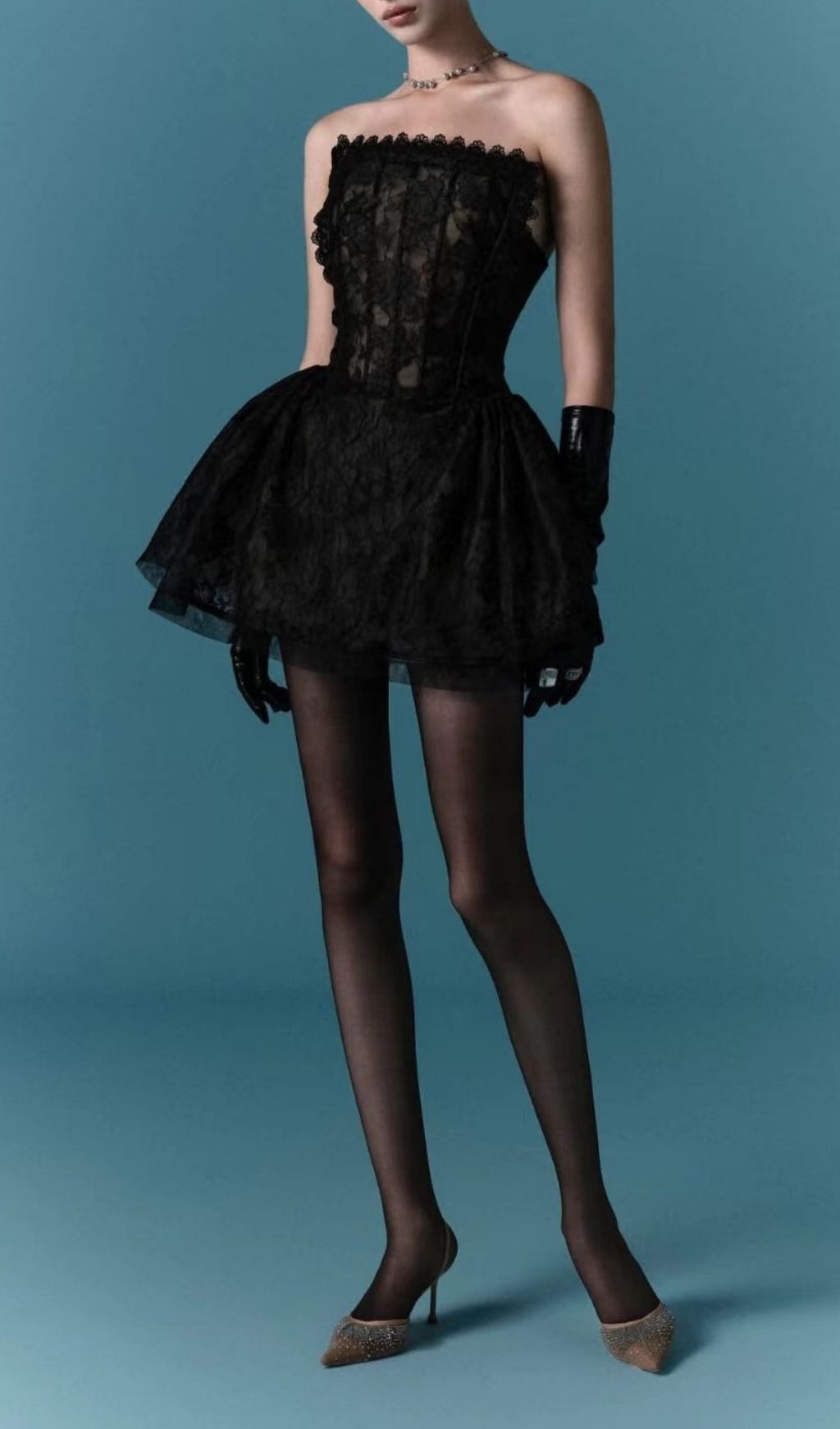 f75d7043b65fe2c91b05f1b962257de8.jpg Fashionslee Women Lajos Strapless Lace Corset Mini Dress
