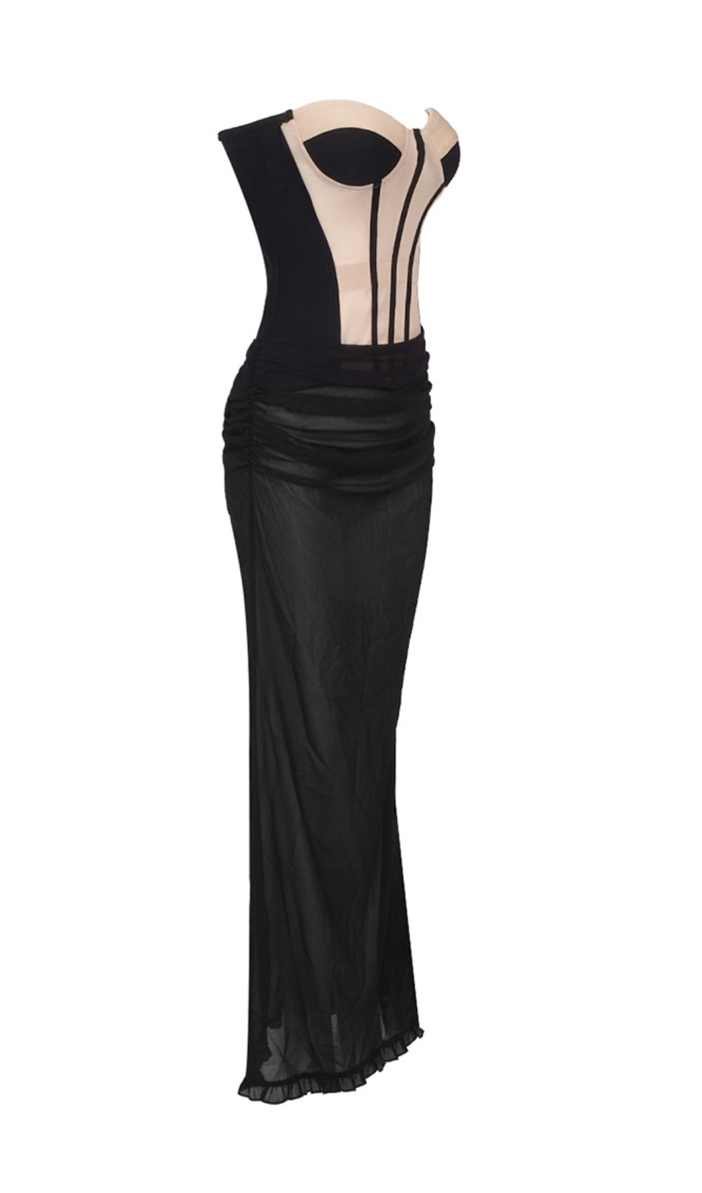 Fashionslee Women Aliyya Black Corset Two-Piece Suit