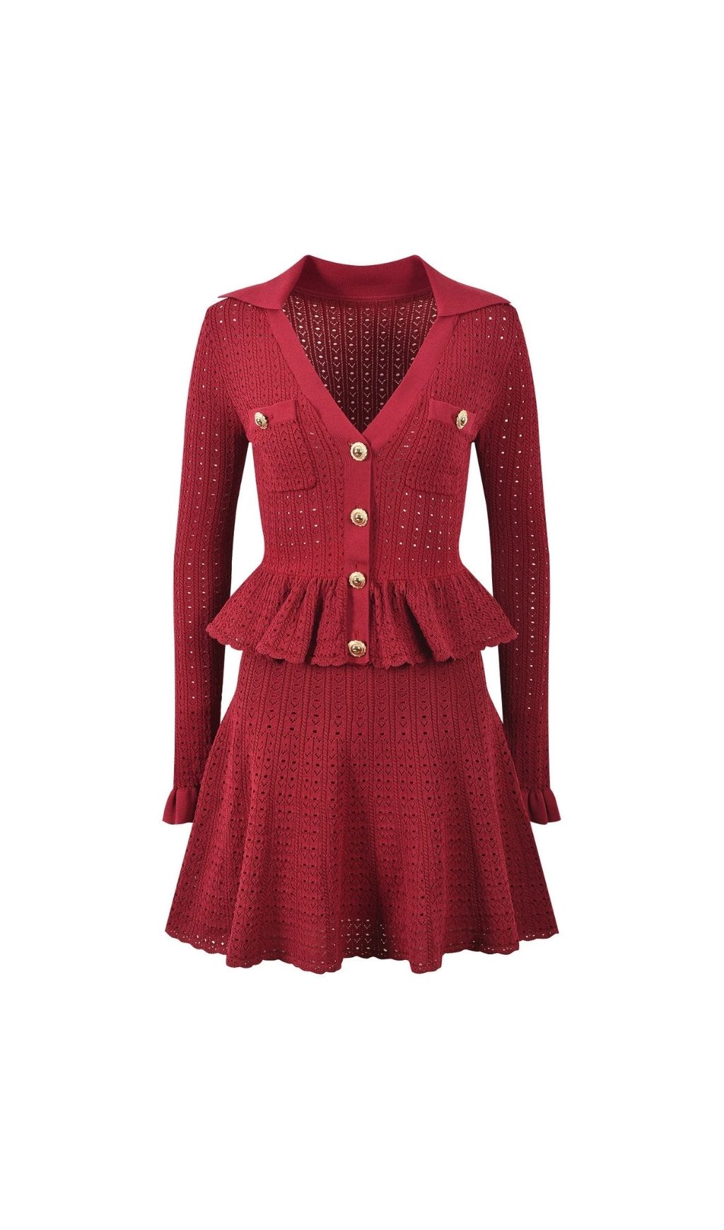 POINTELLE KNIT MINI DRESS RED – DATE NIGHT - OWNCI POINTELLE KNIT MINI DRESS RED – DATE NIGHT - OWNCI