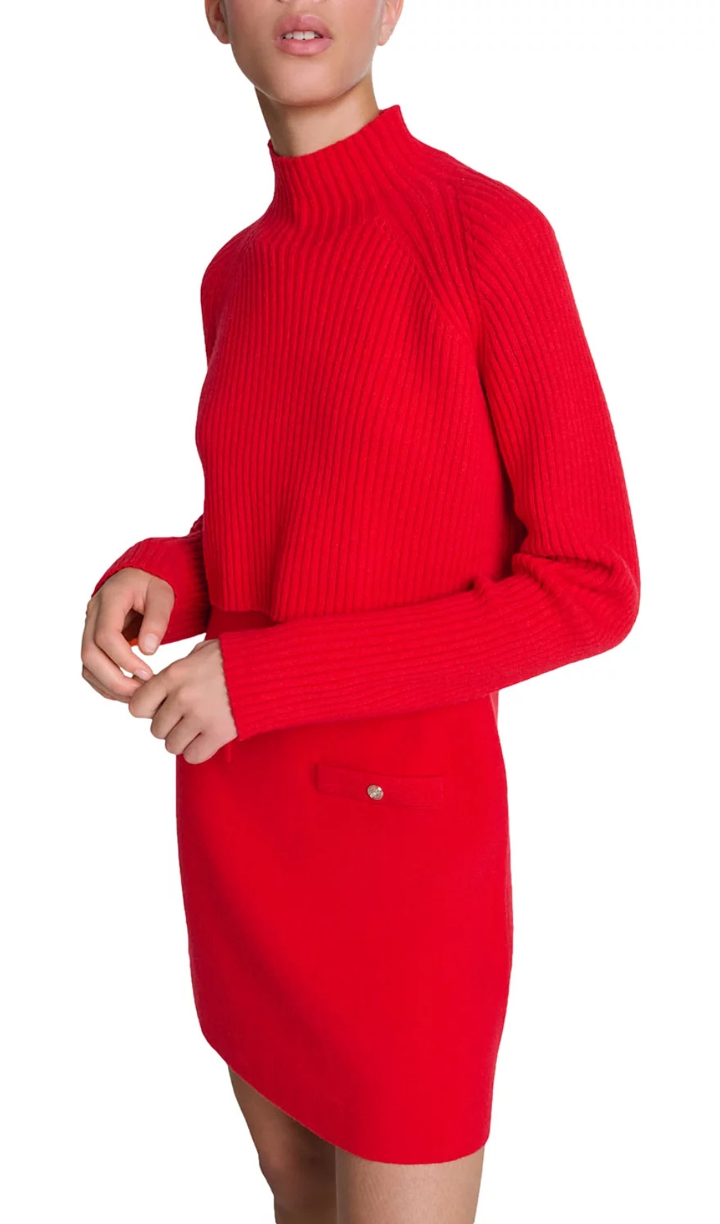 fb1dcb4b7fb87ed121ff0687ca65f2ad.jpg Fashionslee Women Roquette Red Layered Knit Mini Dress