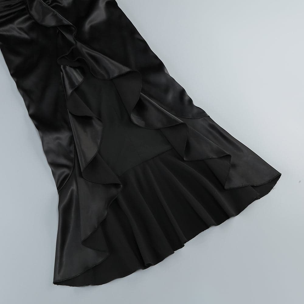 Fashionslee Women Azuka Satin Corset Lace Maxi Dress