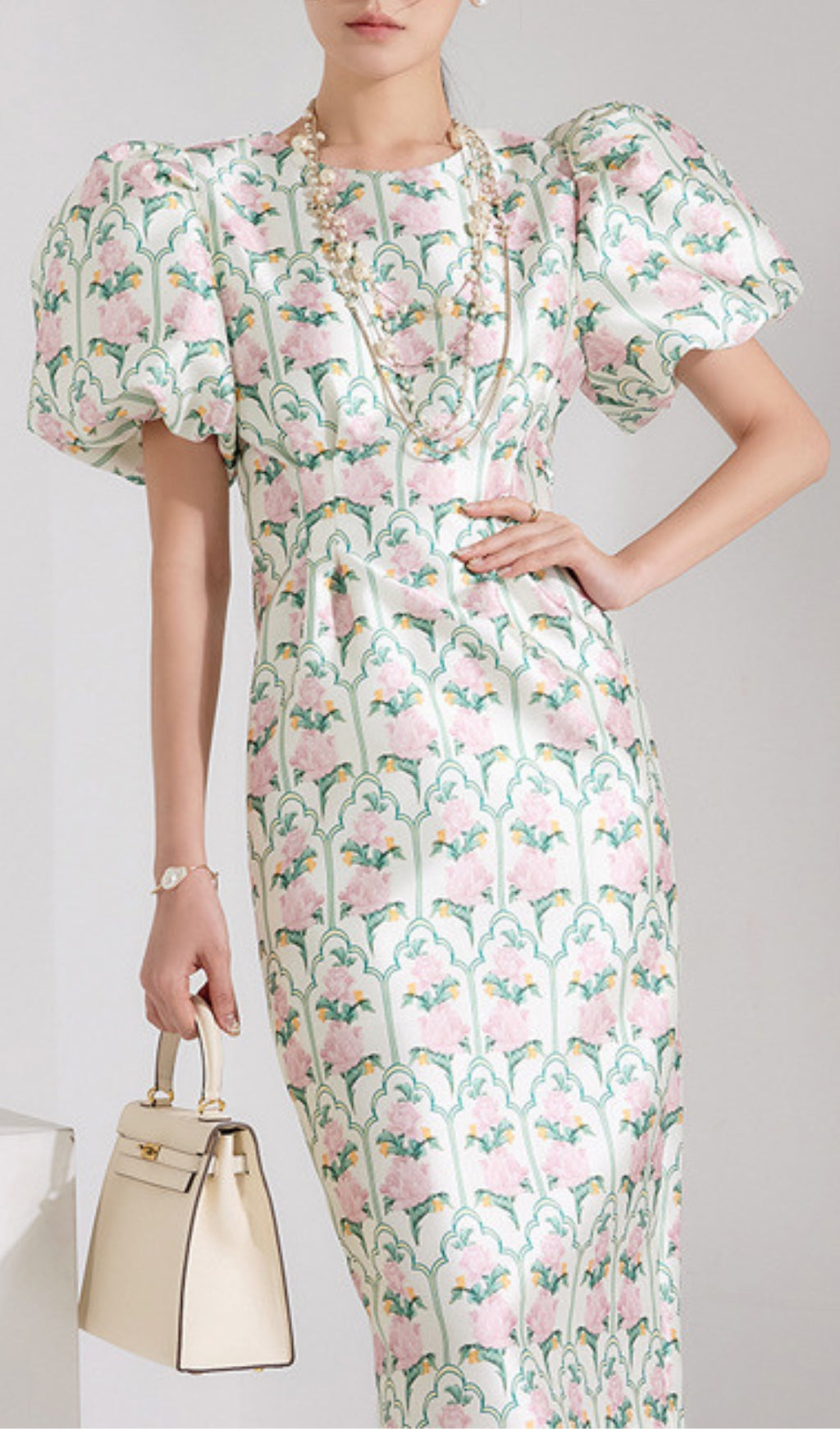 Fashionslee Women Annemieke Puff-Sleeve Floral Dress