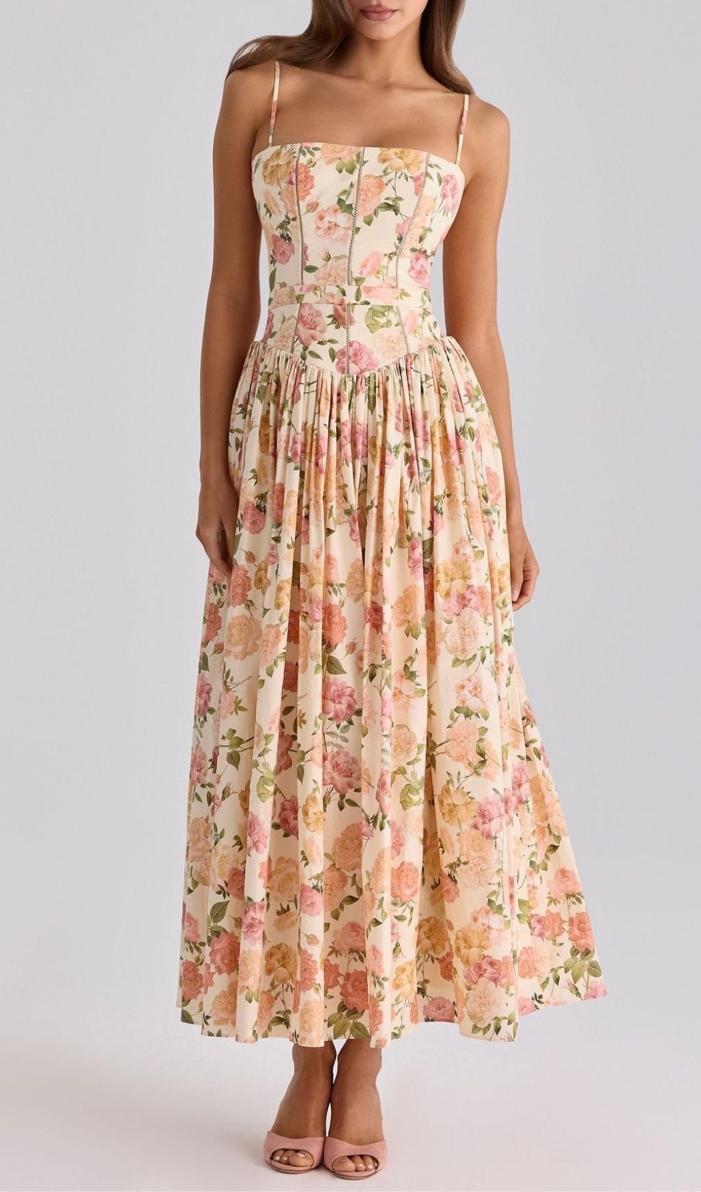 Fashionslee Women Laray Strappy Floral Maxi Dress