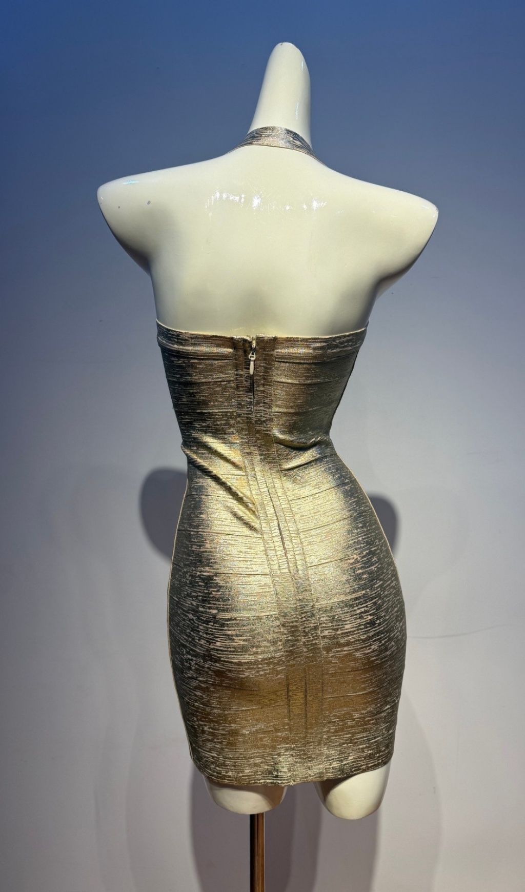 00f3040664264482be7d0976f23fa192.jpg Fashionslee Women Libba Gold Halter Bandage Mini Dress
