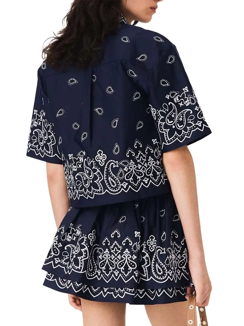 Casile Cropped Embroidered Taffeta Shirt - OWNCI