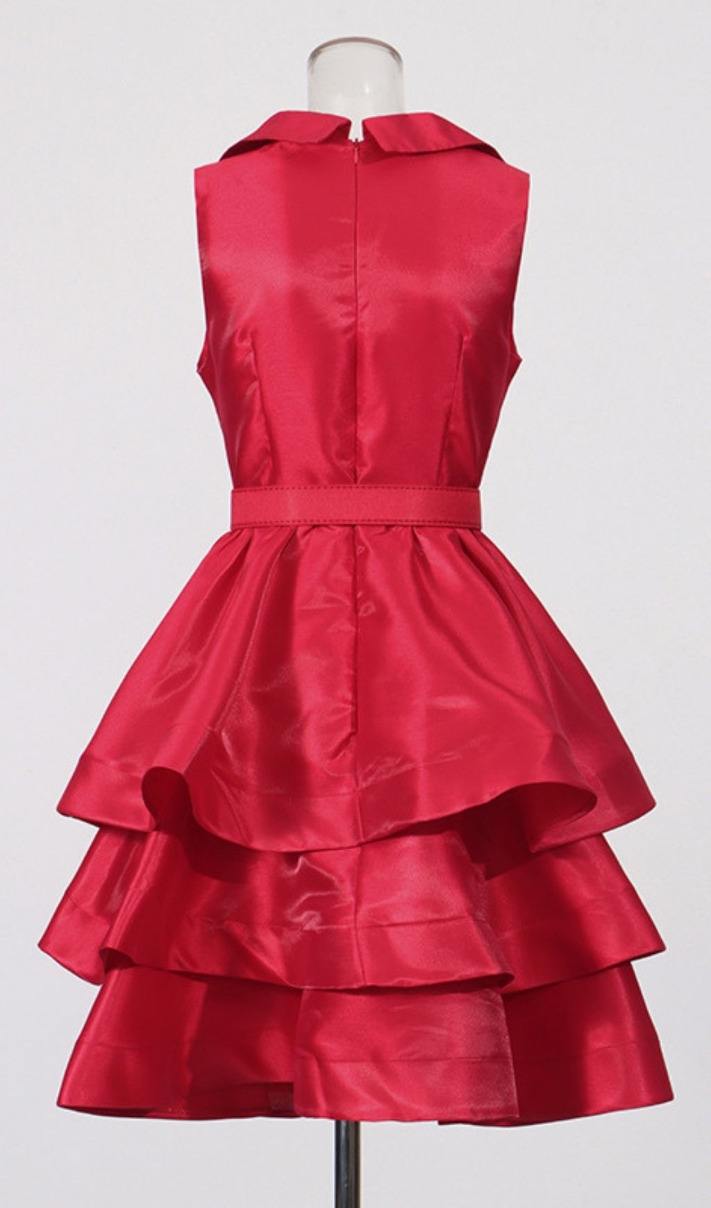 Jessica Red V-Neck Tiered Ruffle Mini Dress