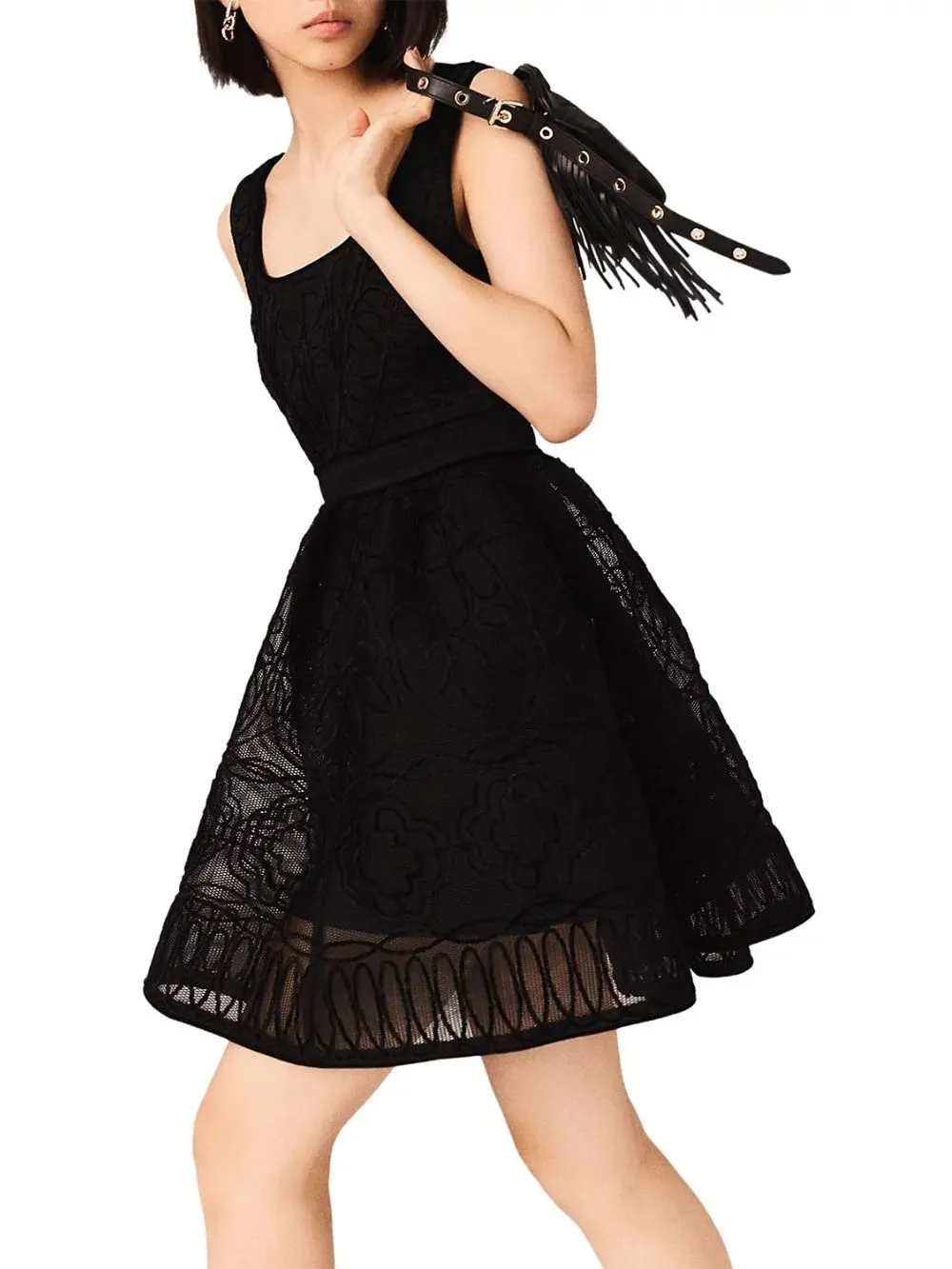 Embroidered Lace Skater Dress - OWNCI Embroidered Lace Skater Dress - OWNCI