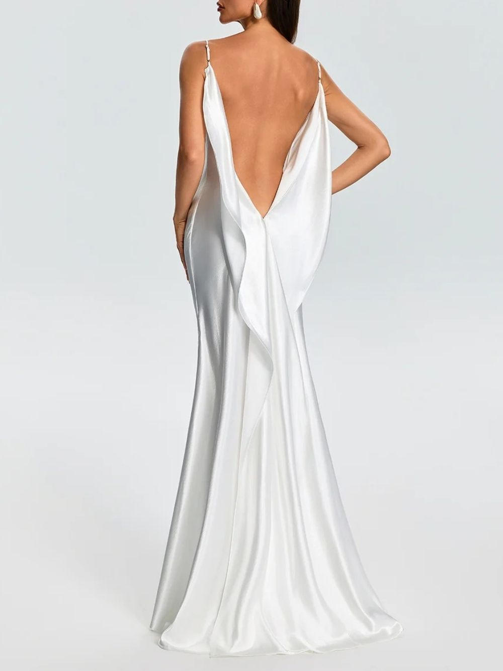 Farica Backless Satin Maxi Dress