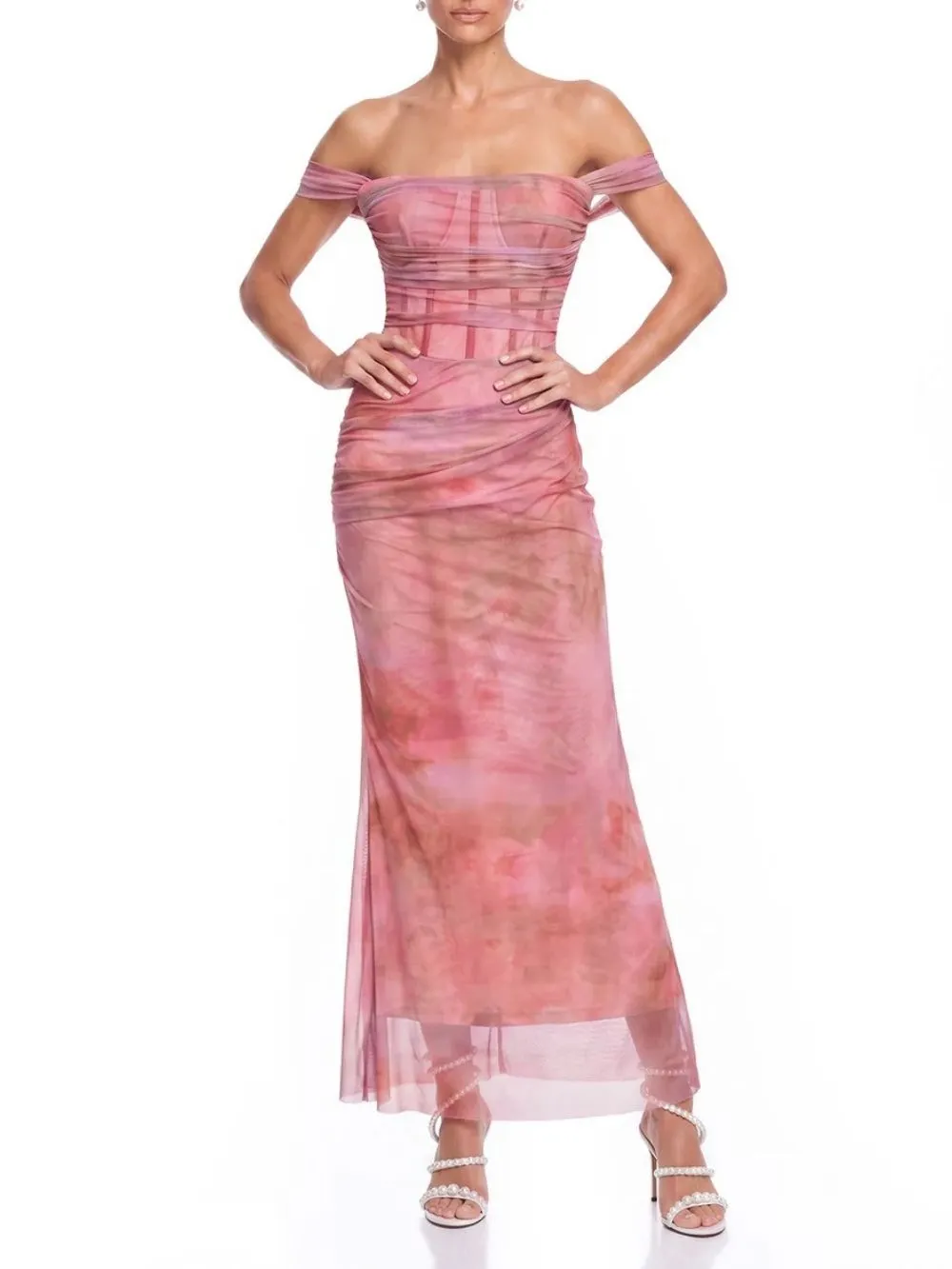 Zirella Off Shoulder Corset Maxi Dress