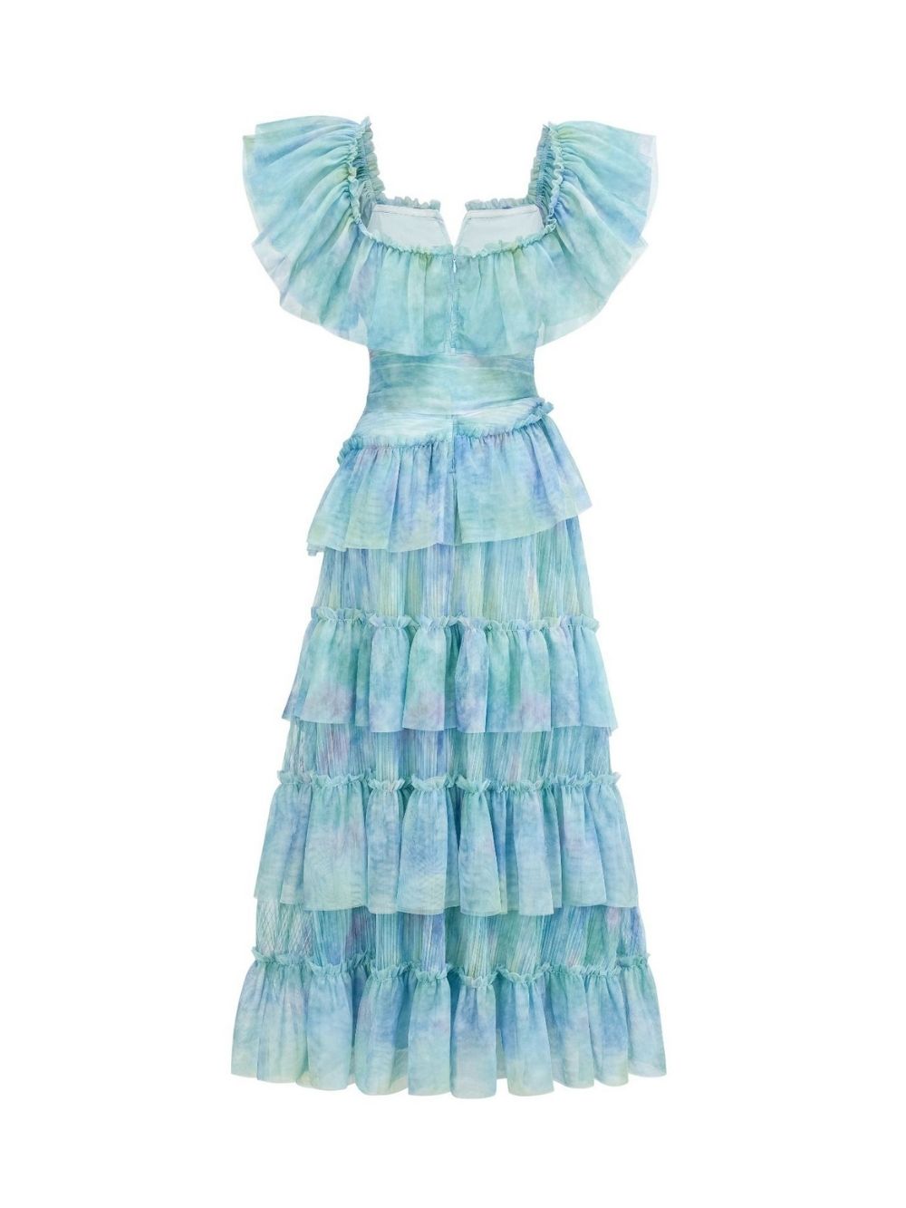 Mara Blue Ruffled Maxi Dress