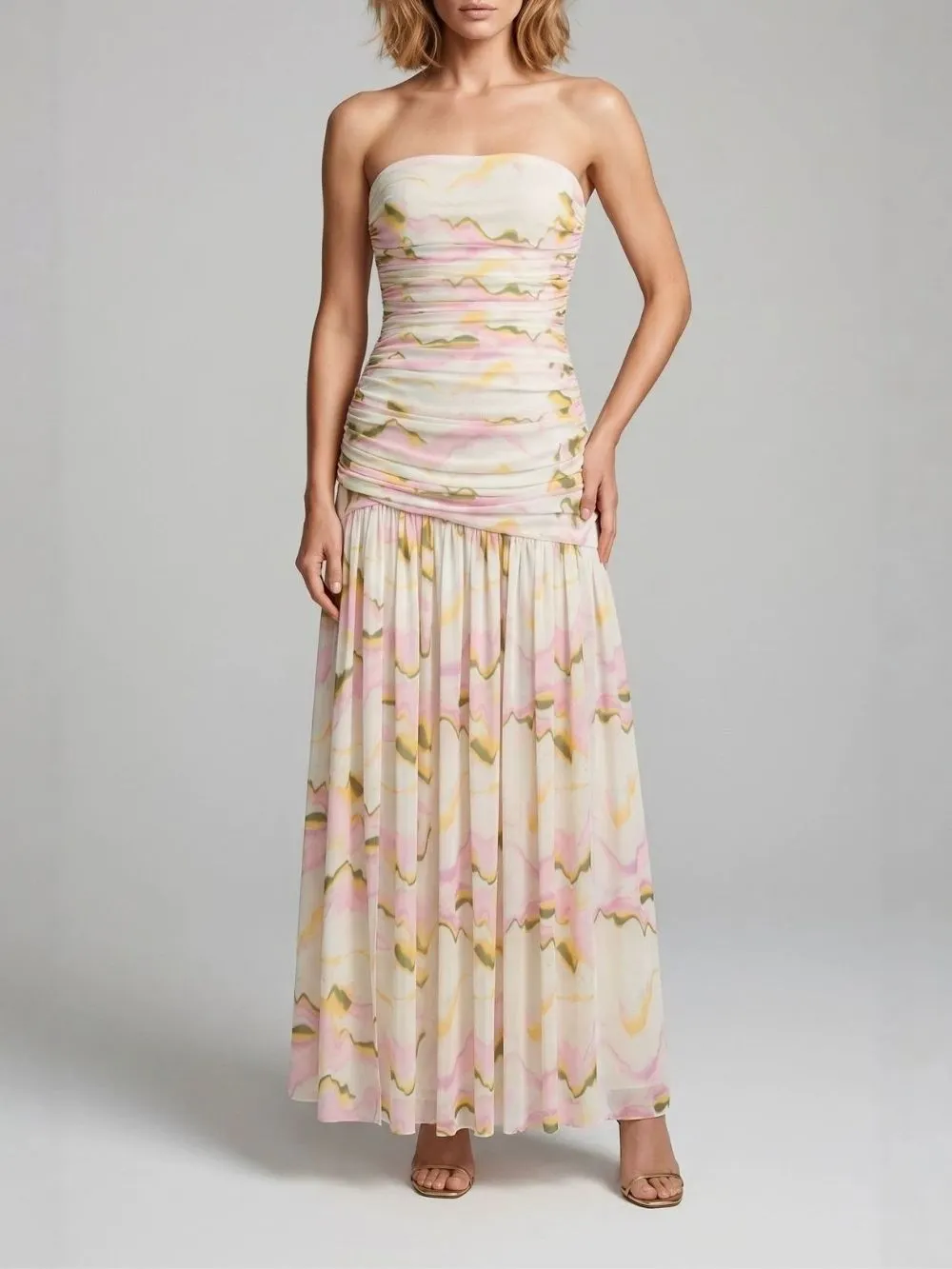 Maile Strapless Printed Maxi Dress