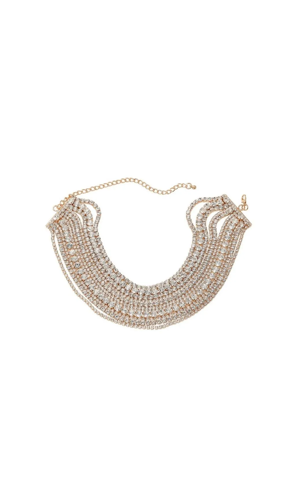 JAGO GOLD MULTI-LAYER CRYSTAL PARTY NECKLACE