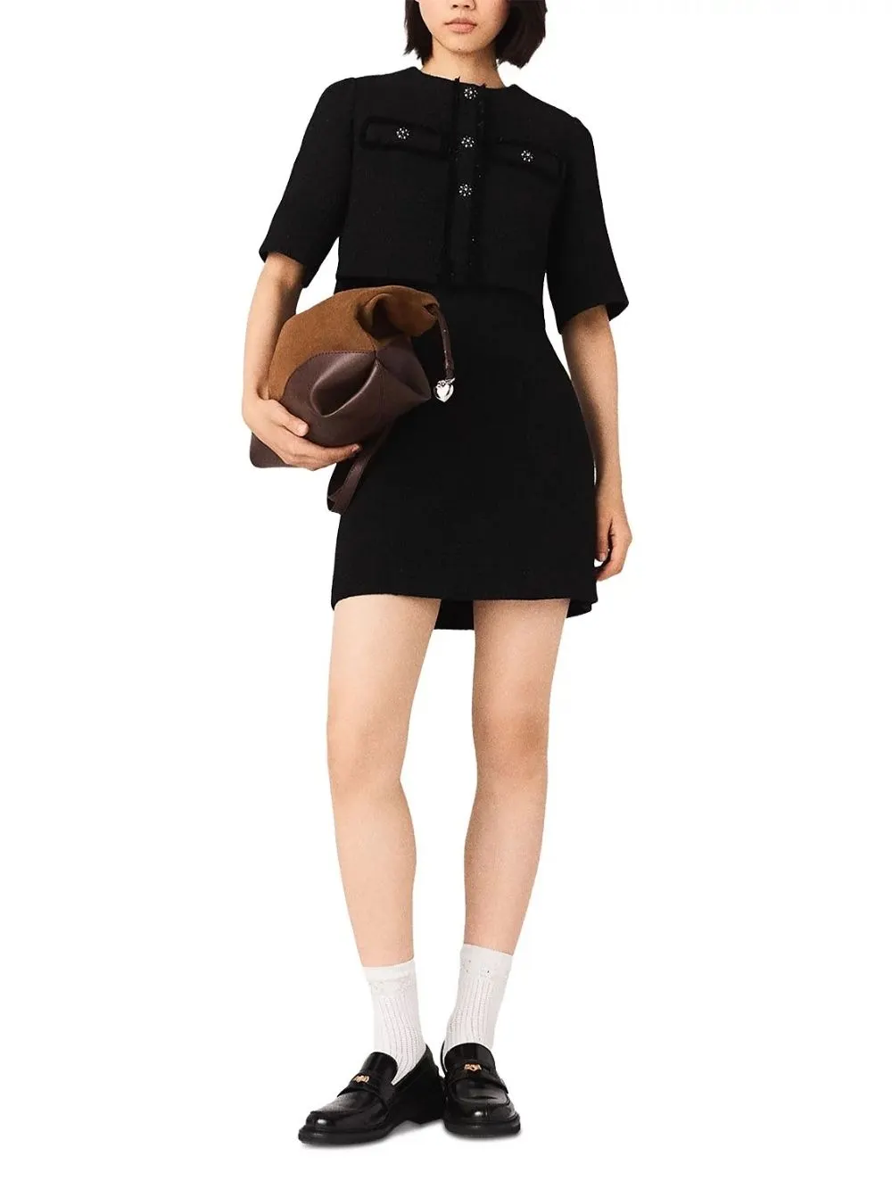 038a03f1fac572d84844db747ce7065c 2-in-1 Shinny Tweed Dress