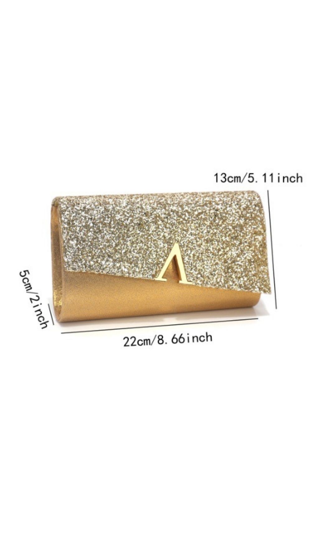 Fashionslee Women Layne Gold "V" Handbag