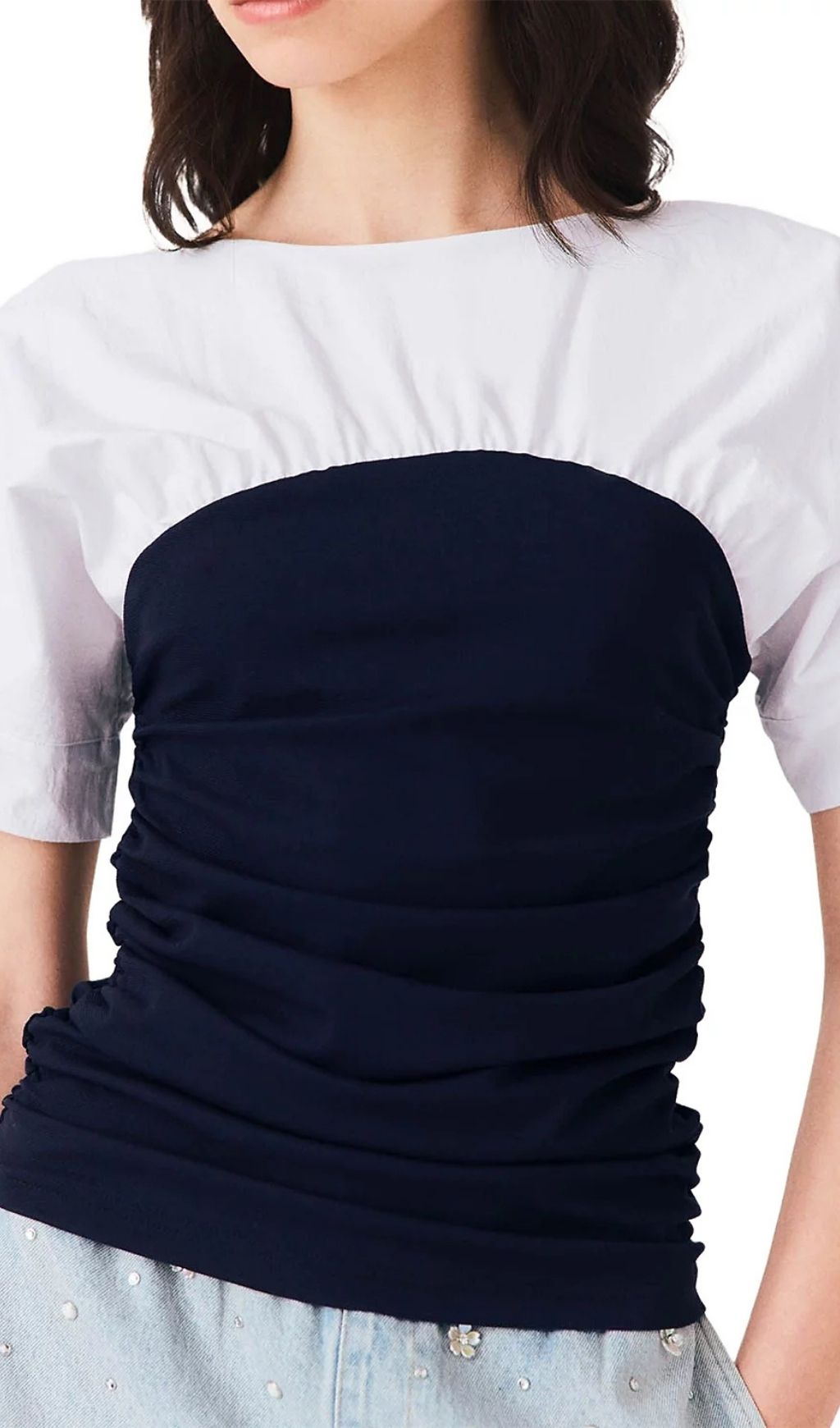 Fashionslee Women Pleated Jersey Top