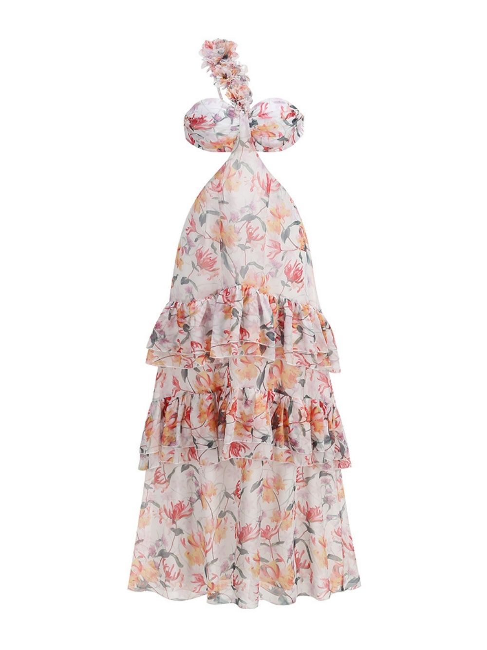 04af63b2f254087842d25d9a89b5ba83 Mako Printed Cutout Maxi Dress