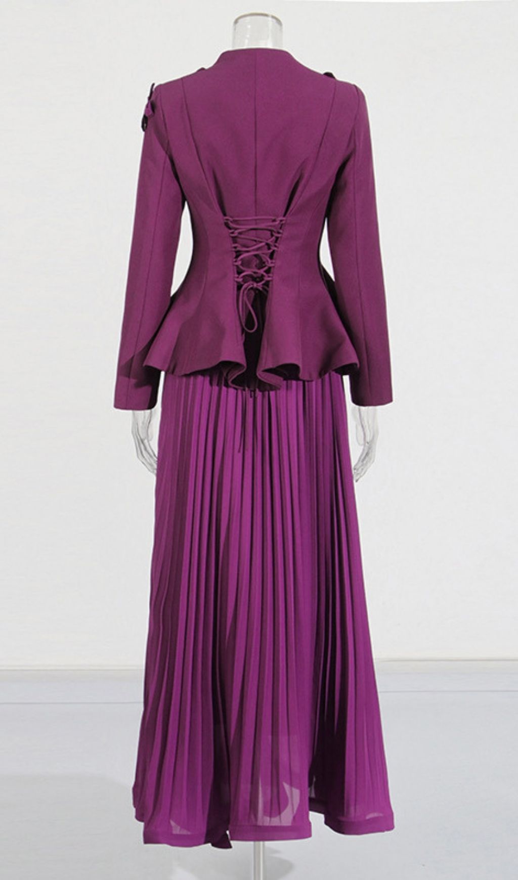 Sabrina Floral Embroidered Coat Maxi Skirt Set – Purple - OWNCI Sabrina Floral Embroidered Coat Maxi Skirt Set – Purple - OWNCI