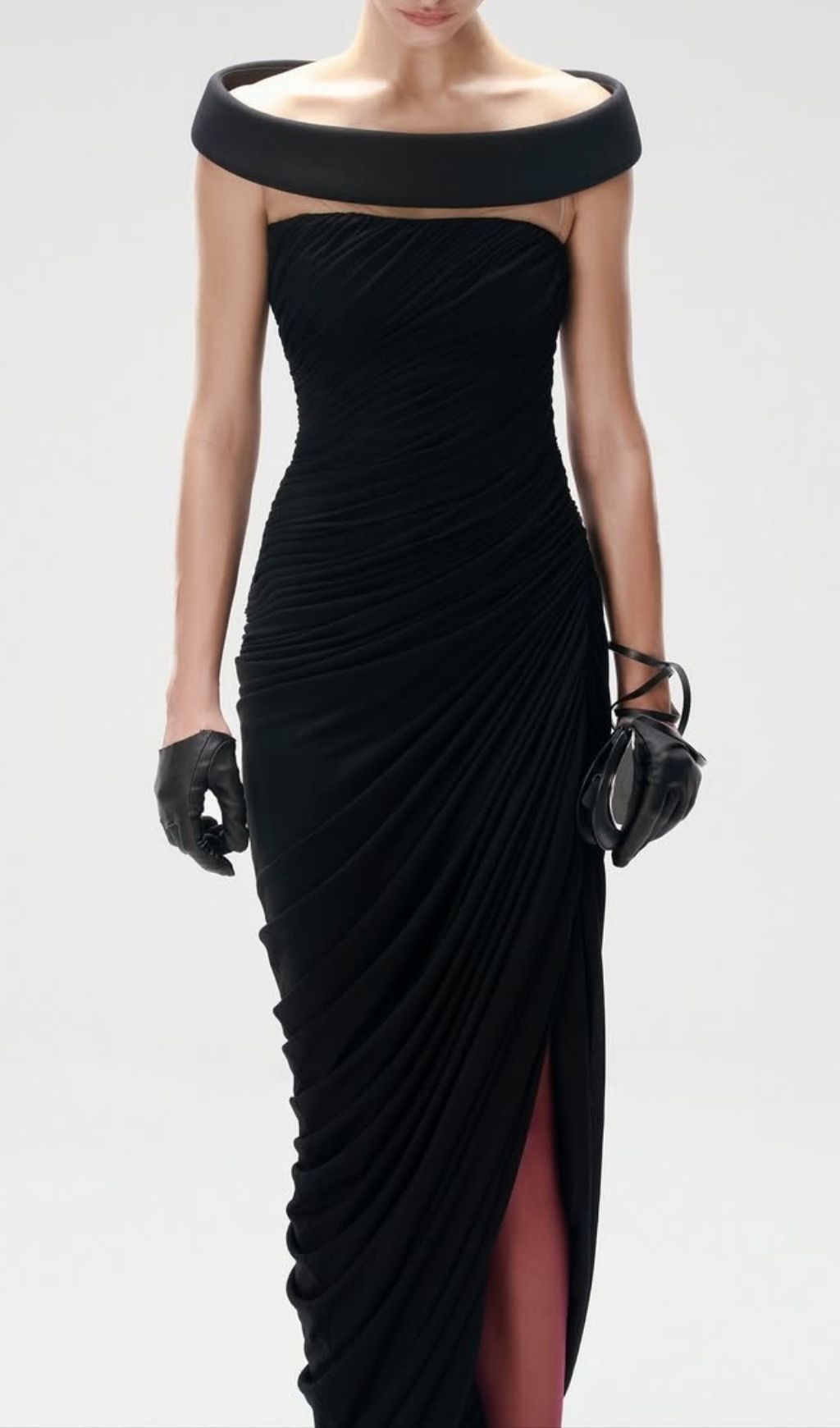 07ebdb398cdd34e75d949c41e0d6005d.jpg Fashionslee Women Lavin Black One-Shoulder Ruched Maxi Dress