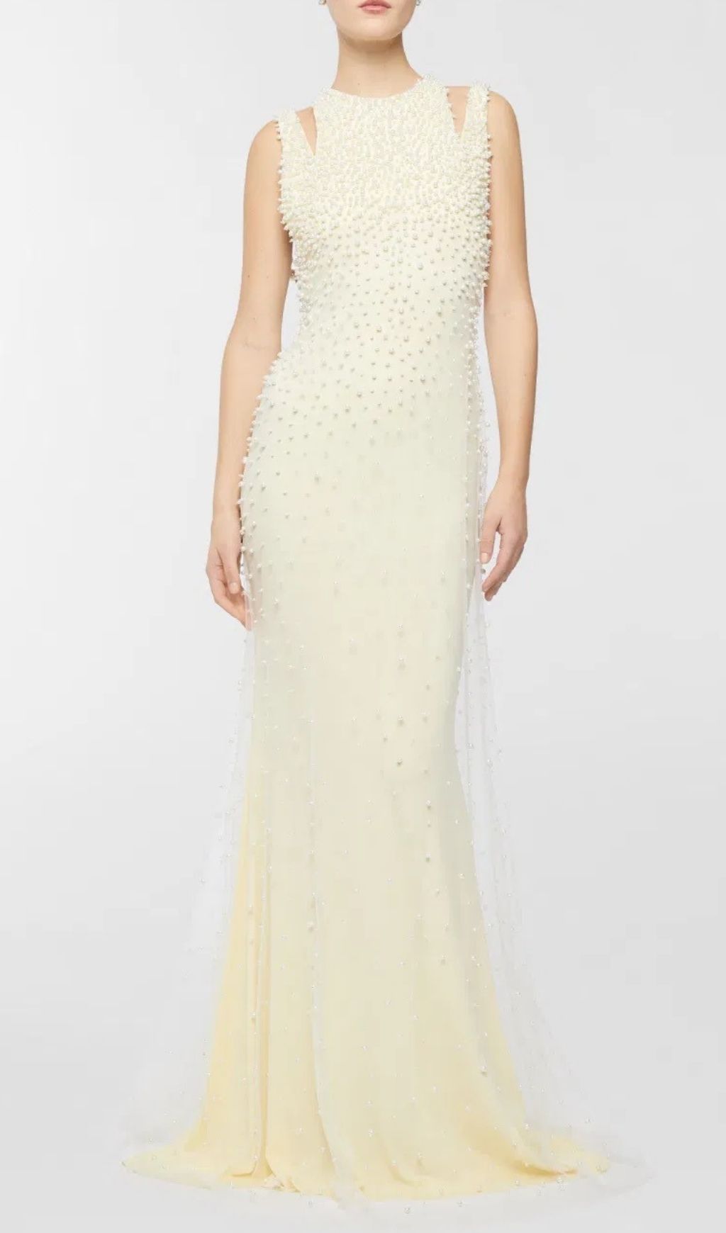 Pearl Tassel Off-Shoulder Fishtail Maxi Dress