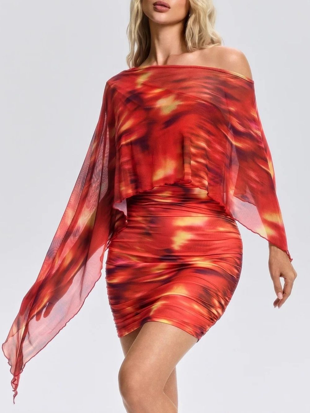 Sivex One Shoulder Printed Mini Dress - OWNCI Sivex One Shoulder Printed Mini Dress - OWNCI