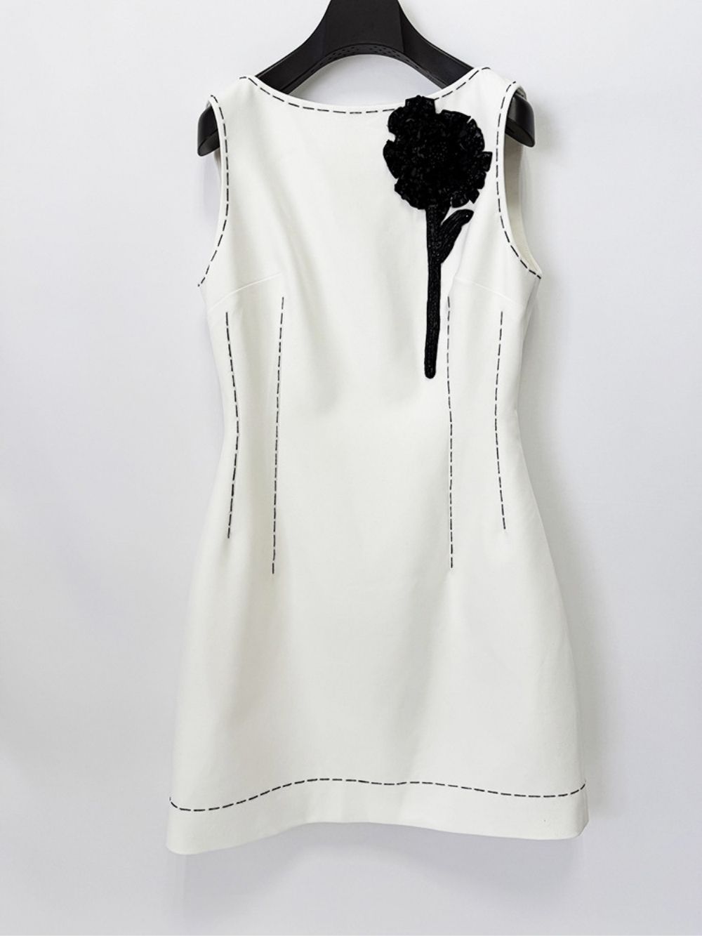 Maki White Flower Embellished Mini Dress - OWNCI Maki White Flower Embellished Mini Dress - OWNCI