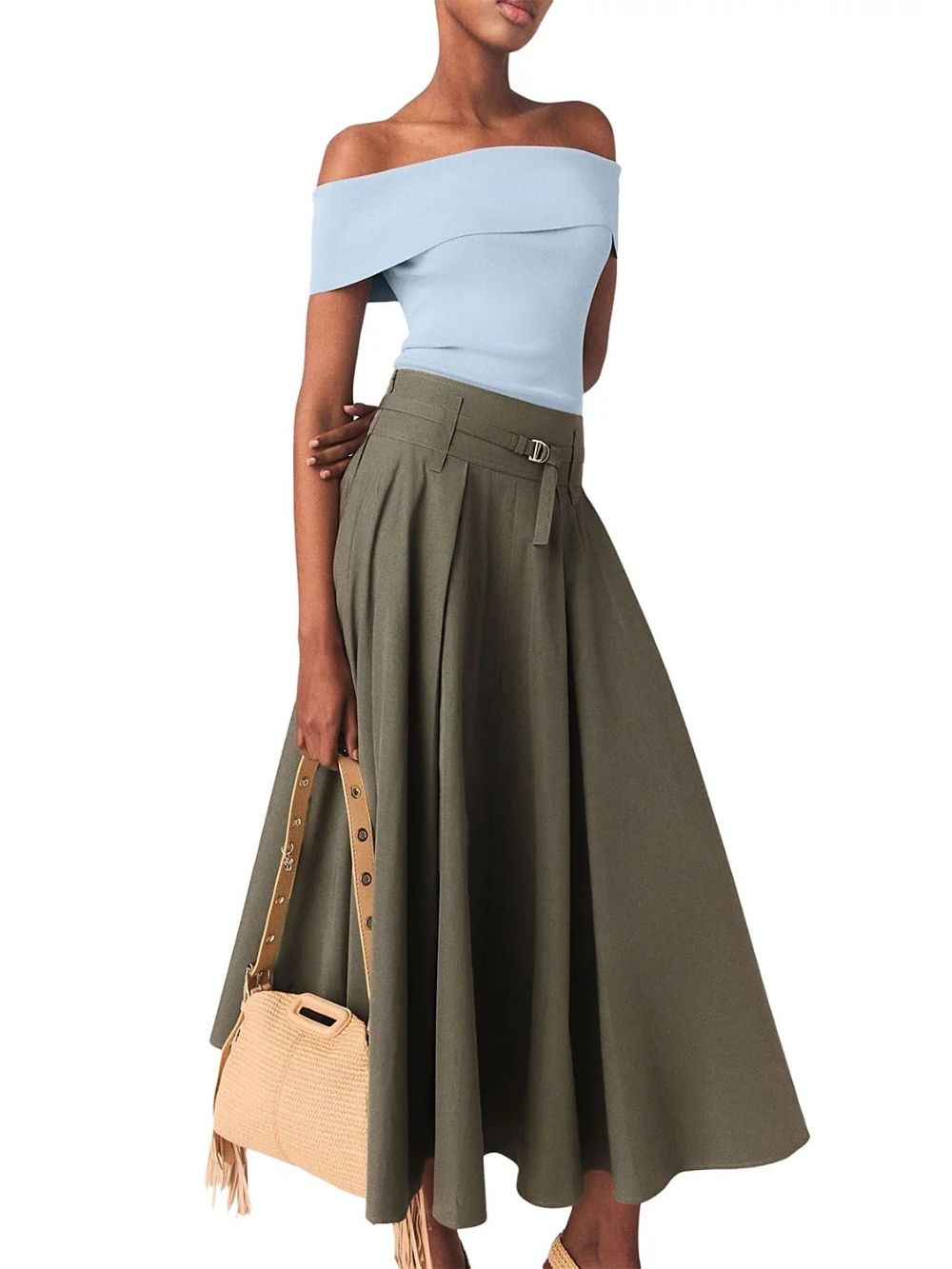 Jeji Belted Midi Skirt