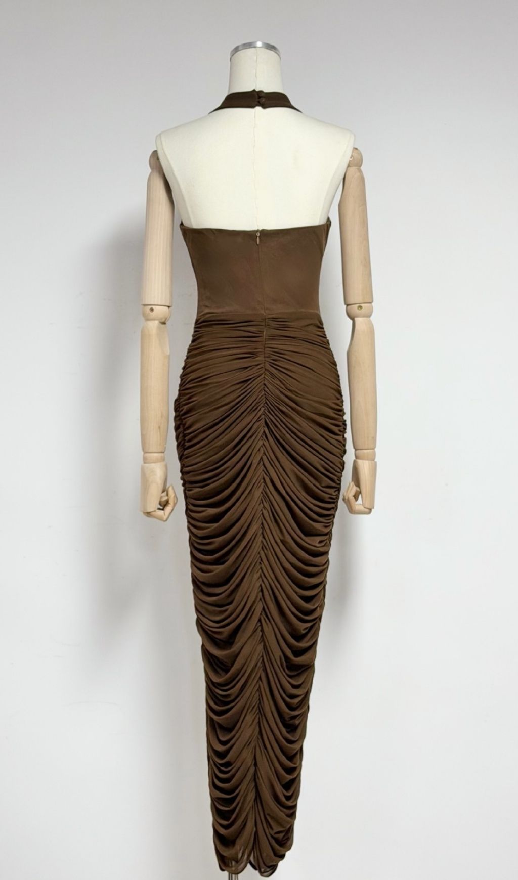 Fashionslee Women Mackenzee Halter Ruched Maxi Dress