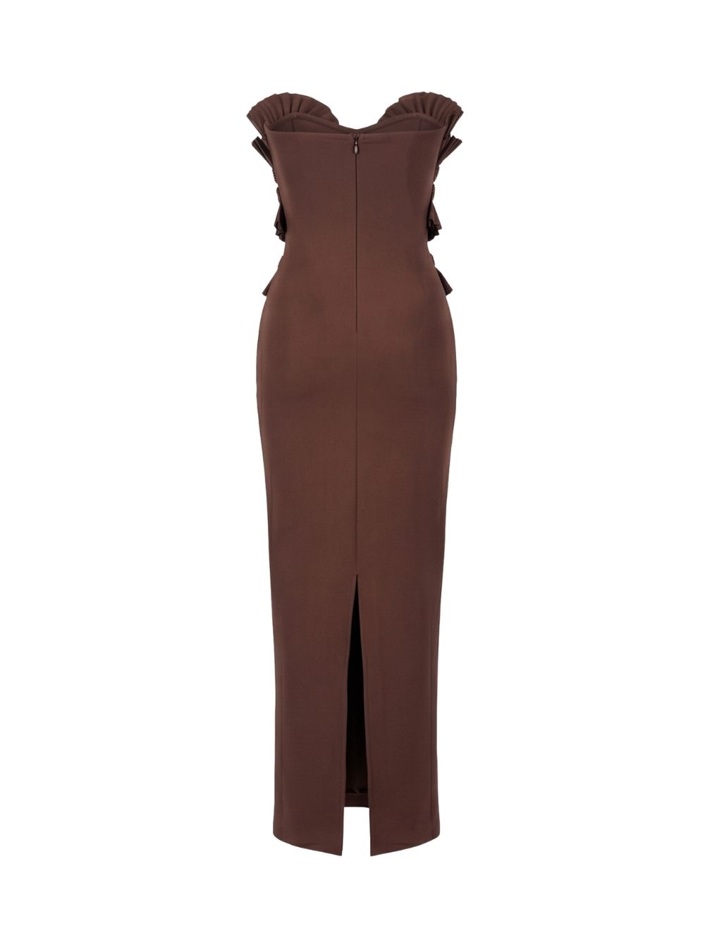 09df005efcb79ec49c6bbe02c376433a Maita Brown Strapless Bandage Maxi Dress