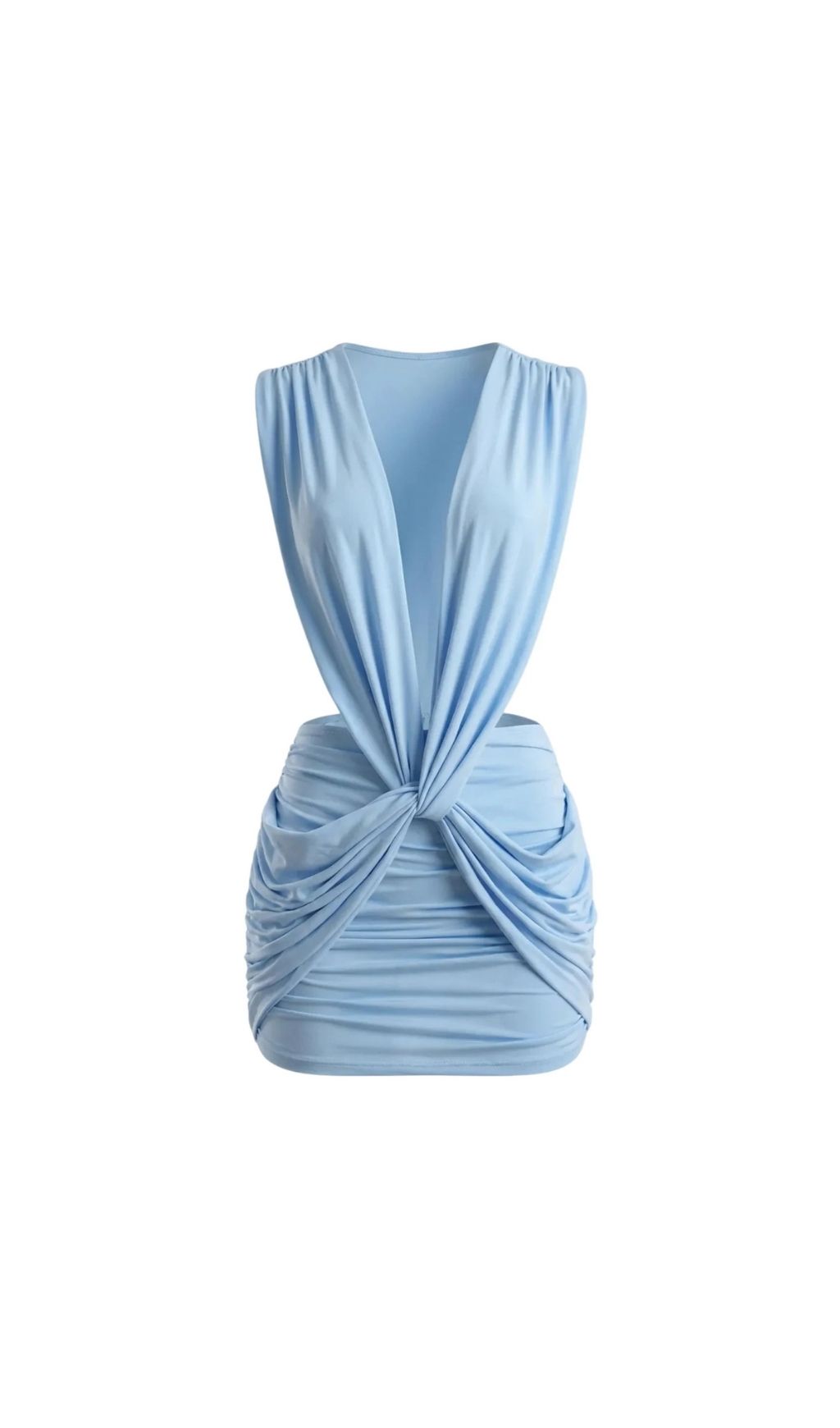 0a2c036f9cc5ef462f4268aa036b734e Boonea Draped Mini Dress - Blue