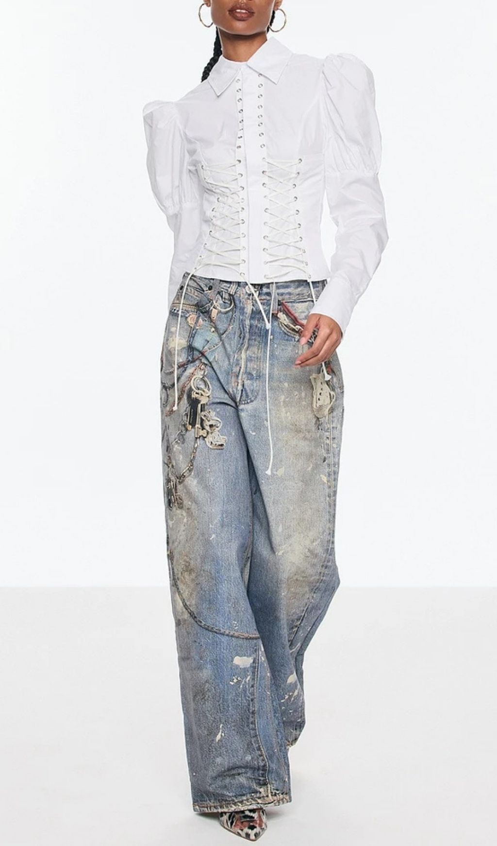 Prima Print Barrel Jeans