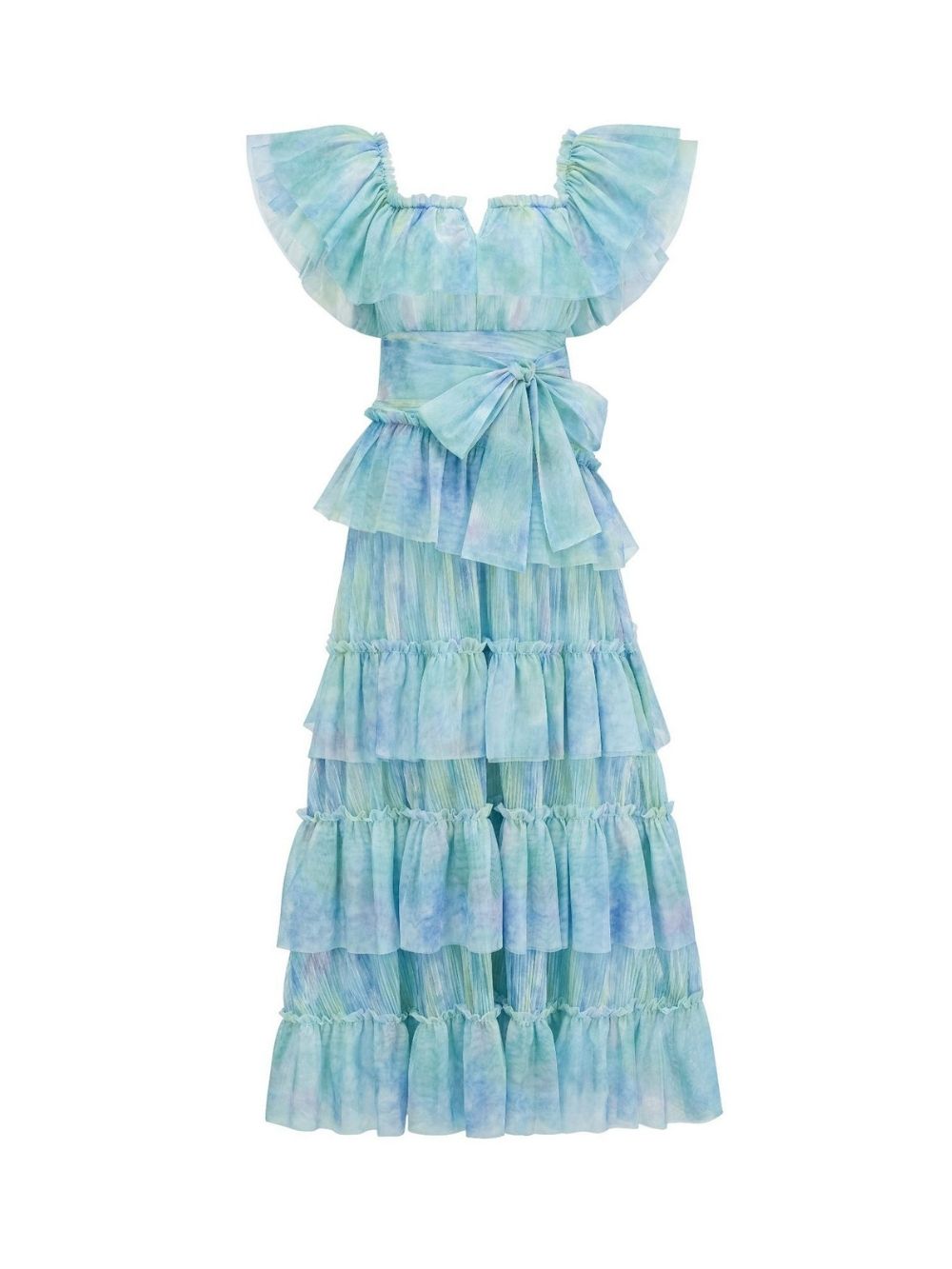 Mara Blue Ruffled Maxi Dress