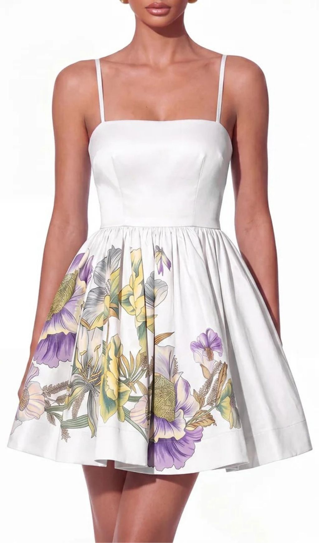 Fashionslee Women Kelora Spaghetti Floral Mini Dress In White