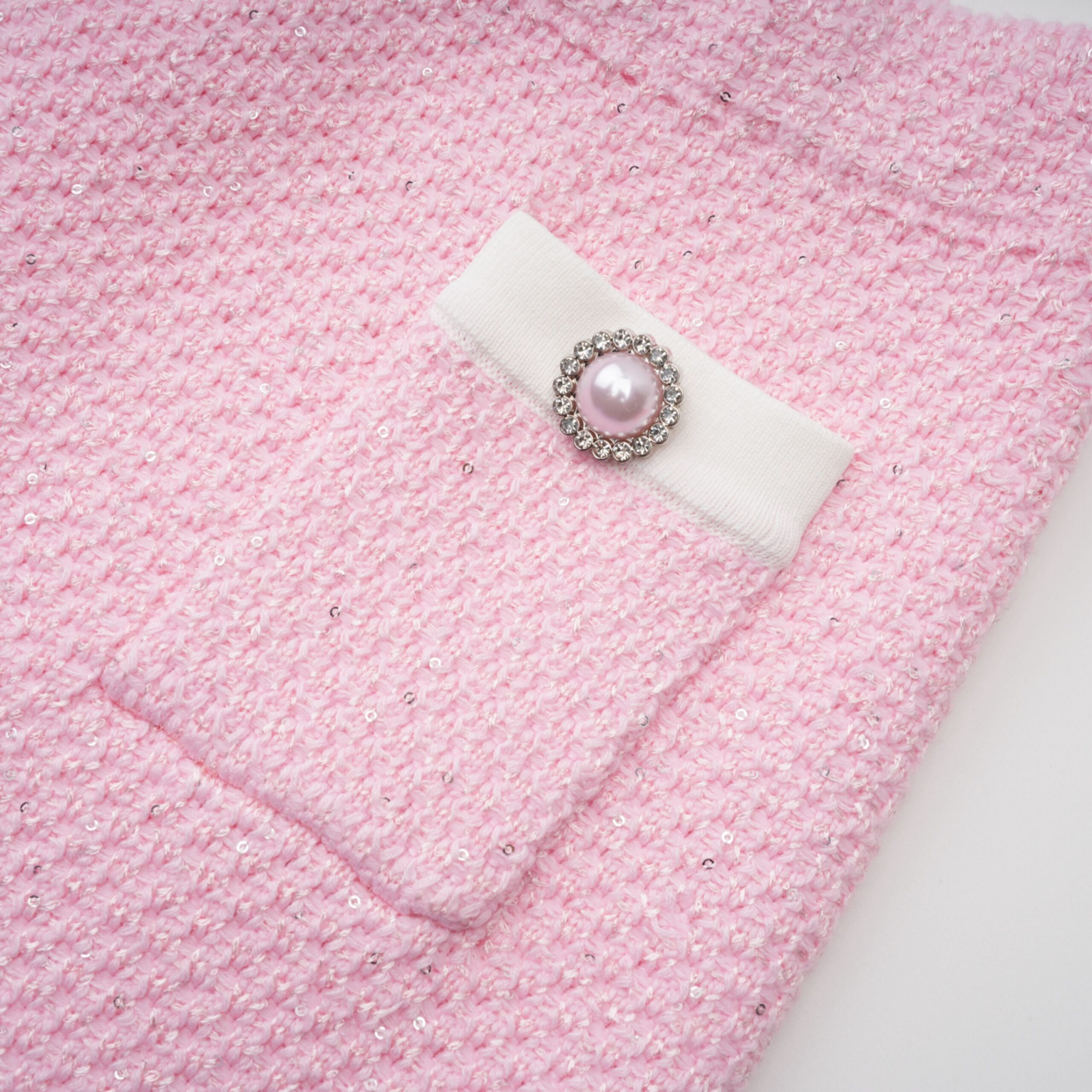 Shirley Sequined Knit Cardigan & Skirt Set – Pink - OWNCI