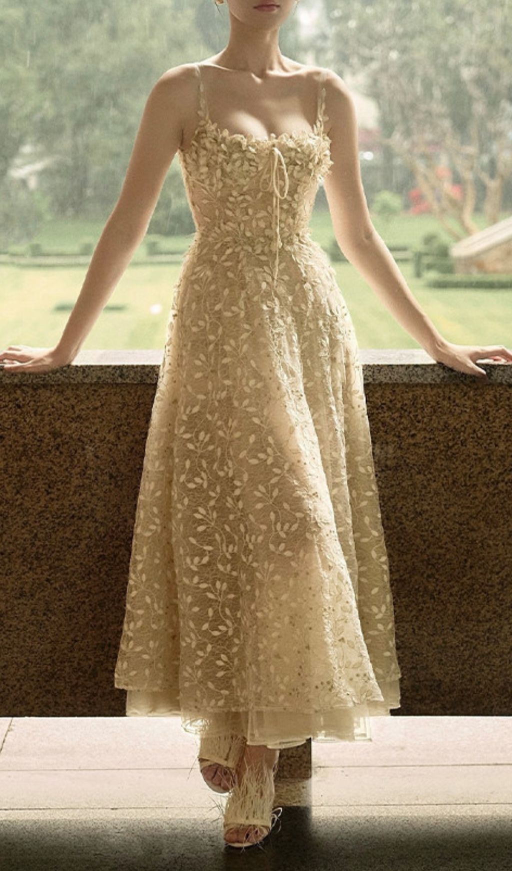 Kovie Strappy Embellished Mesh Maxi Dress