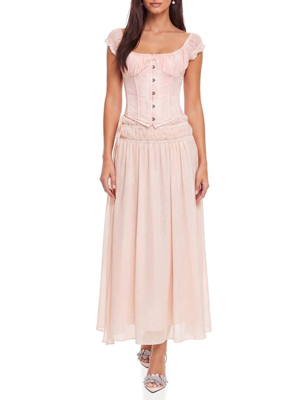 Aida Off Shoulder Ruched Skirt Set