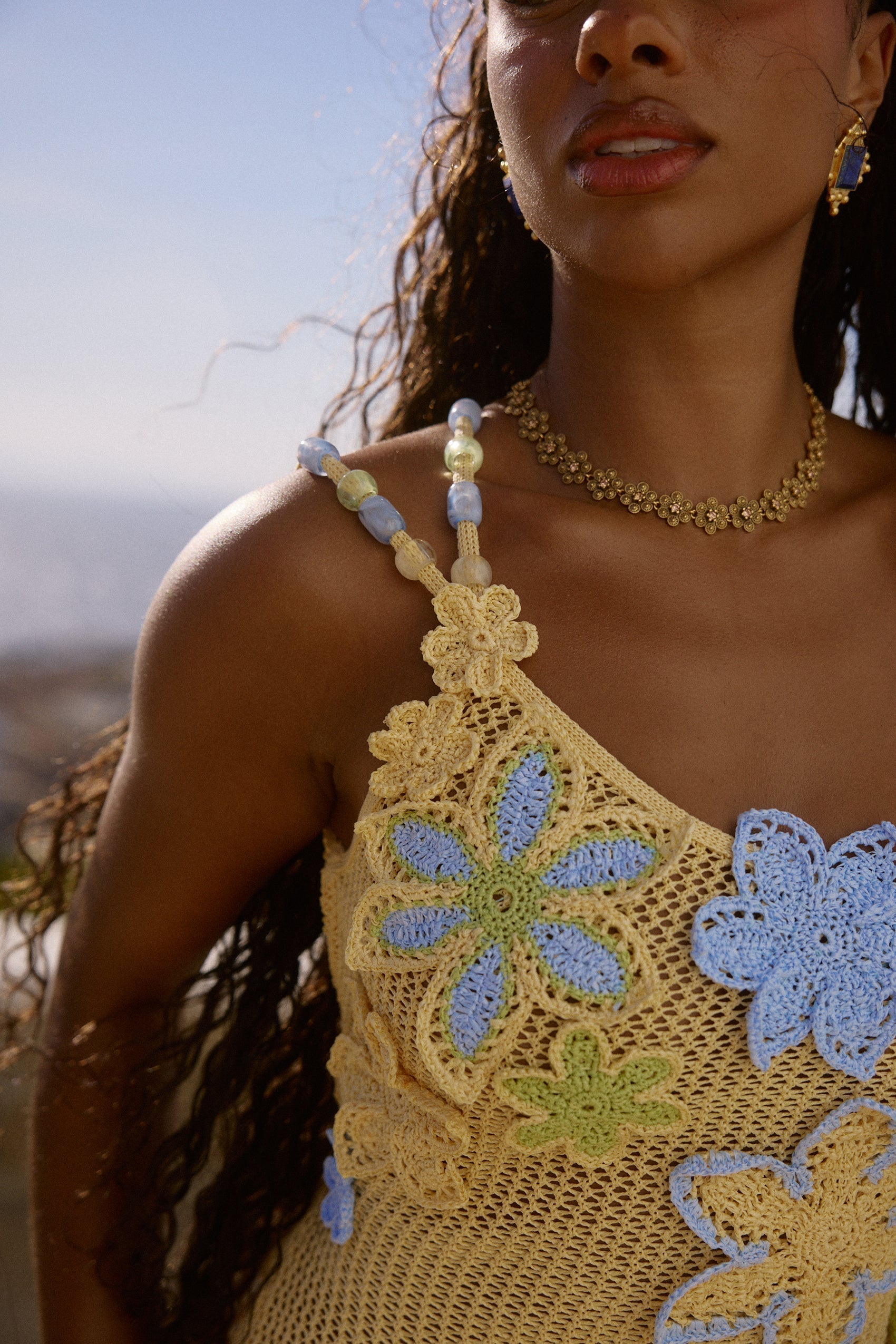 One-Shoulder Floral Crochet Mini Dress – Yellow - OWNCI One-Shoulder Floral Crochet Mini Dress – Yellow - OWNCI