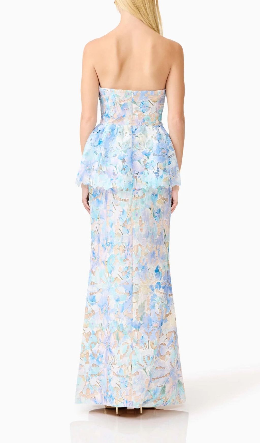 Fashionslee Women Mabyn Strapless Flower Printed Embroidery Maxi Dress