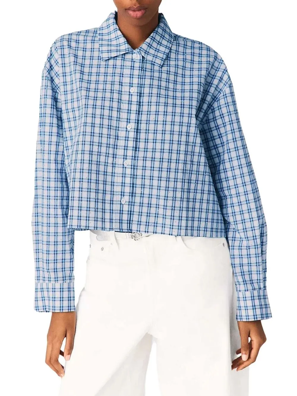 Rhinestone Shirt with Removable Tie - OWNCI Rhinestone Shirt with Removable Tie - OWNCI