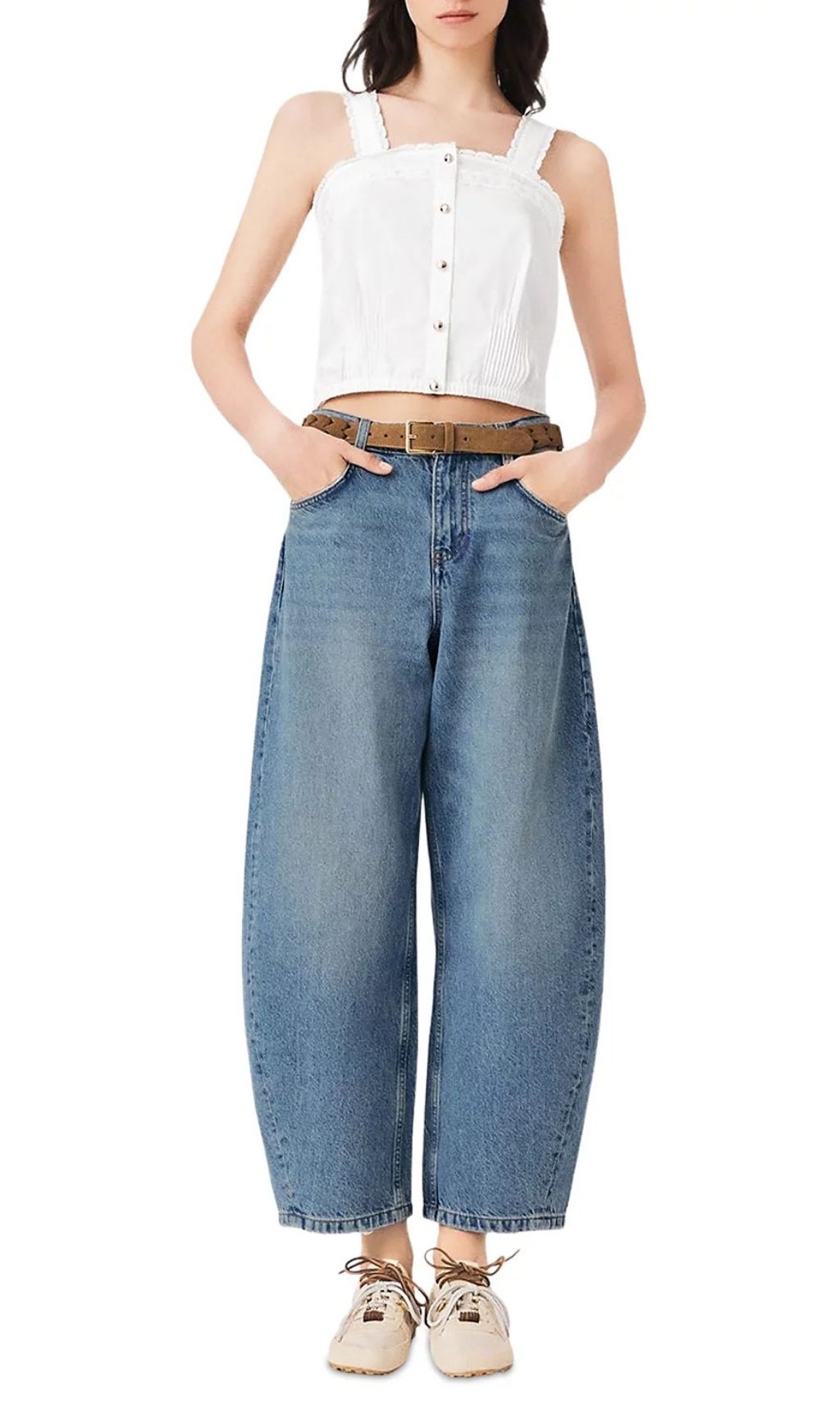 Fashionslee Women Crop Top with Lace Trim