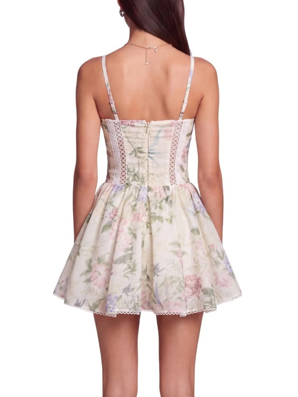 Rovela Spaghetti Floral Cutout Mini Dress