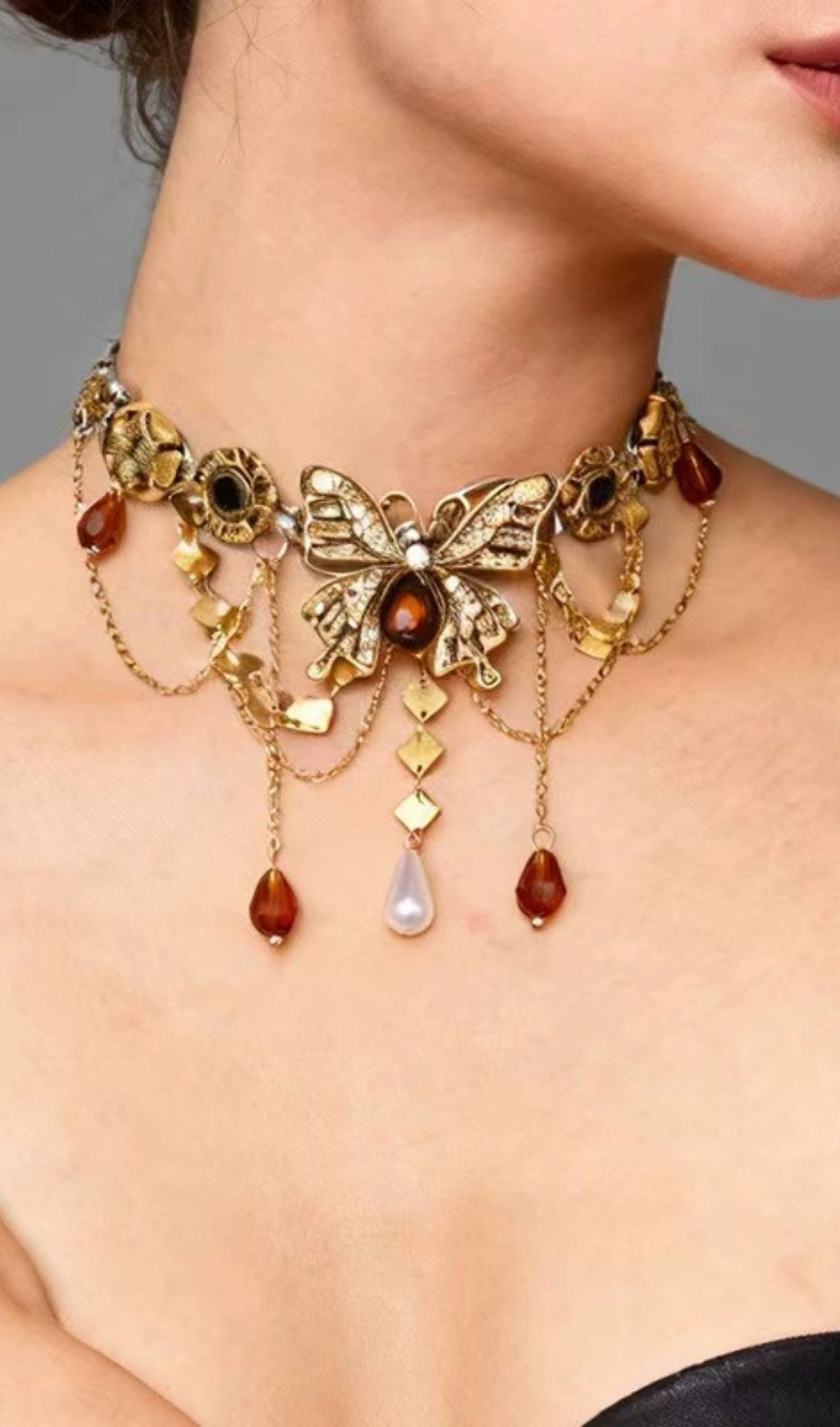 Khanh Teardrop Tassel Butterfly Necklace - OWNCI Khanh Teardrop Tassel Butterfly Necklace - OWNCI