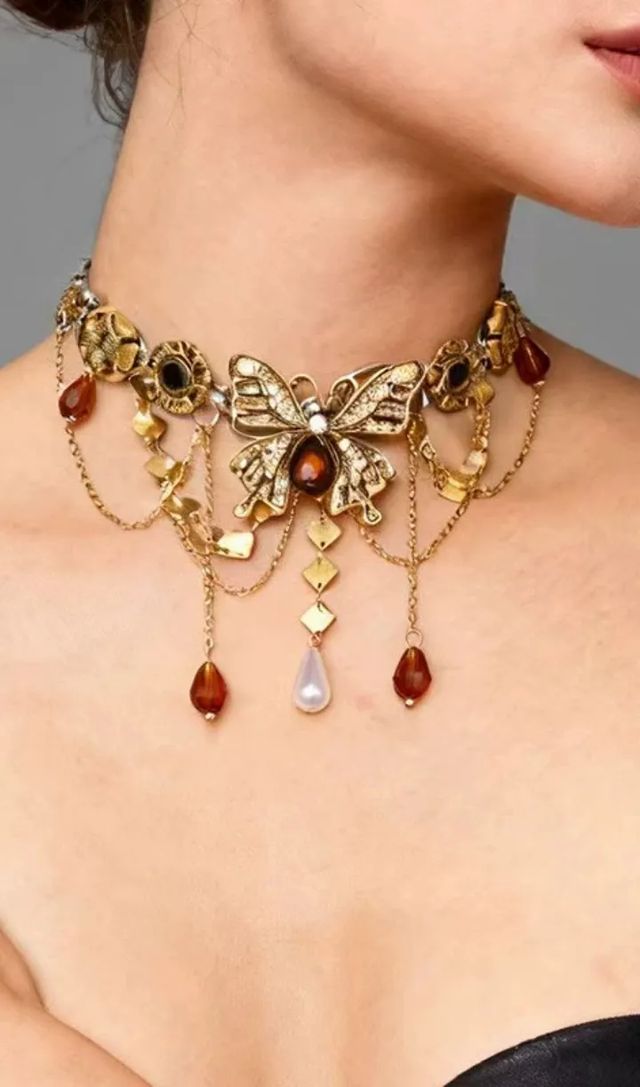 Khanh Teardrop Tassel Butterfly Necklace - OWNCI Khanh Teardrop Tassel Butterfly Necklace - OWNCI