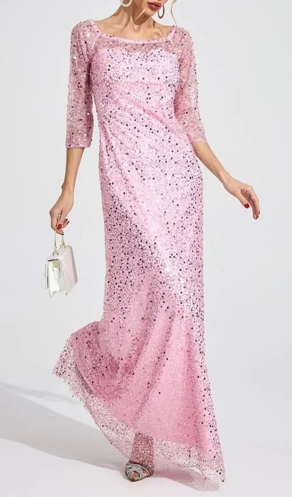 0fbc40e5c0979d94022212c6ee953408 Sarah Pink Diamond Embellished Tulle Maxi Dress
